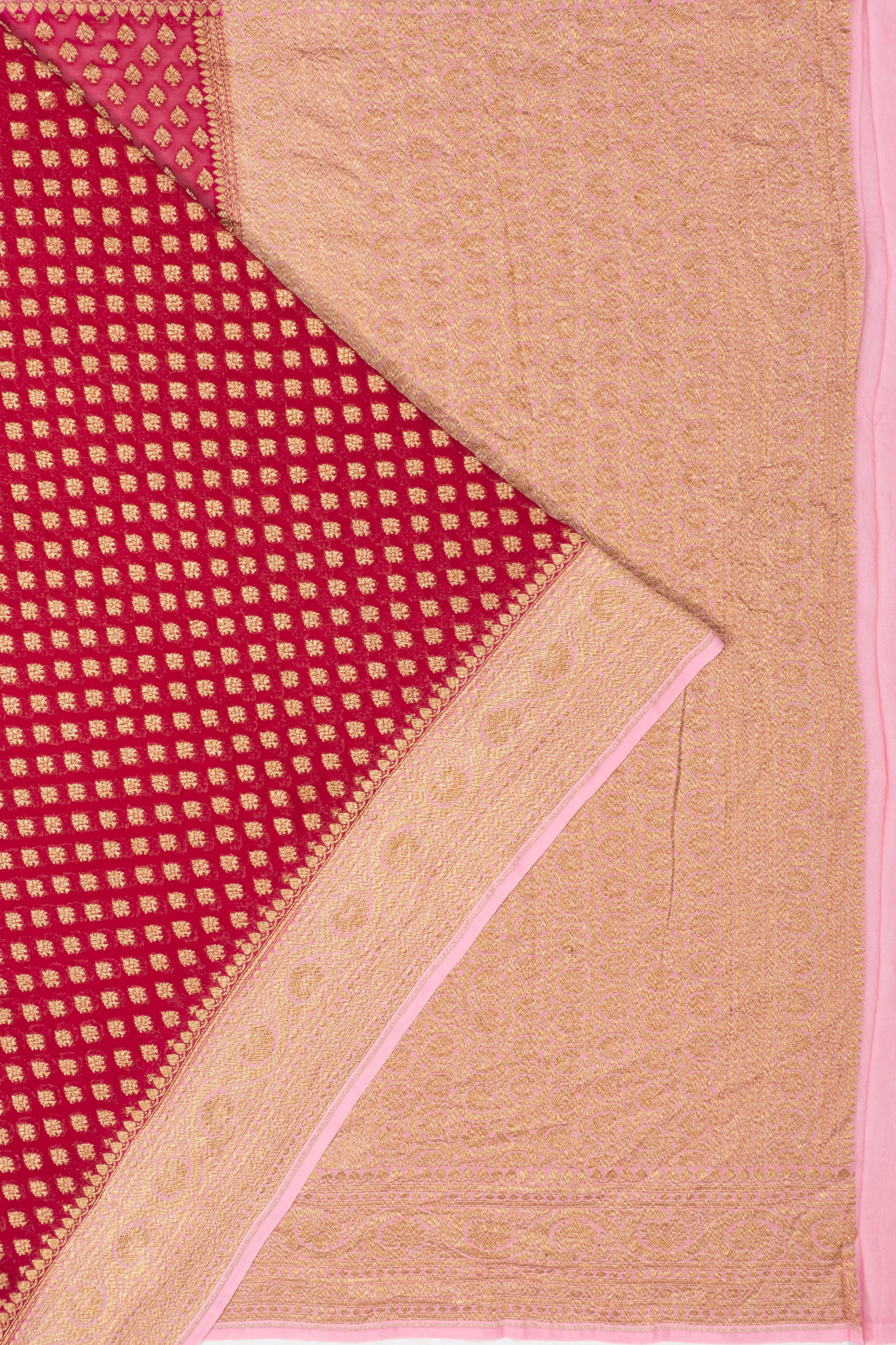 Banarasi Georgette Brocade Red Saree