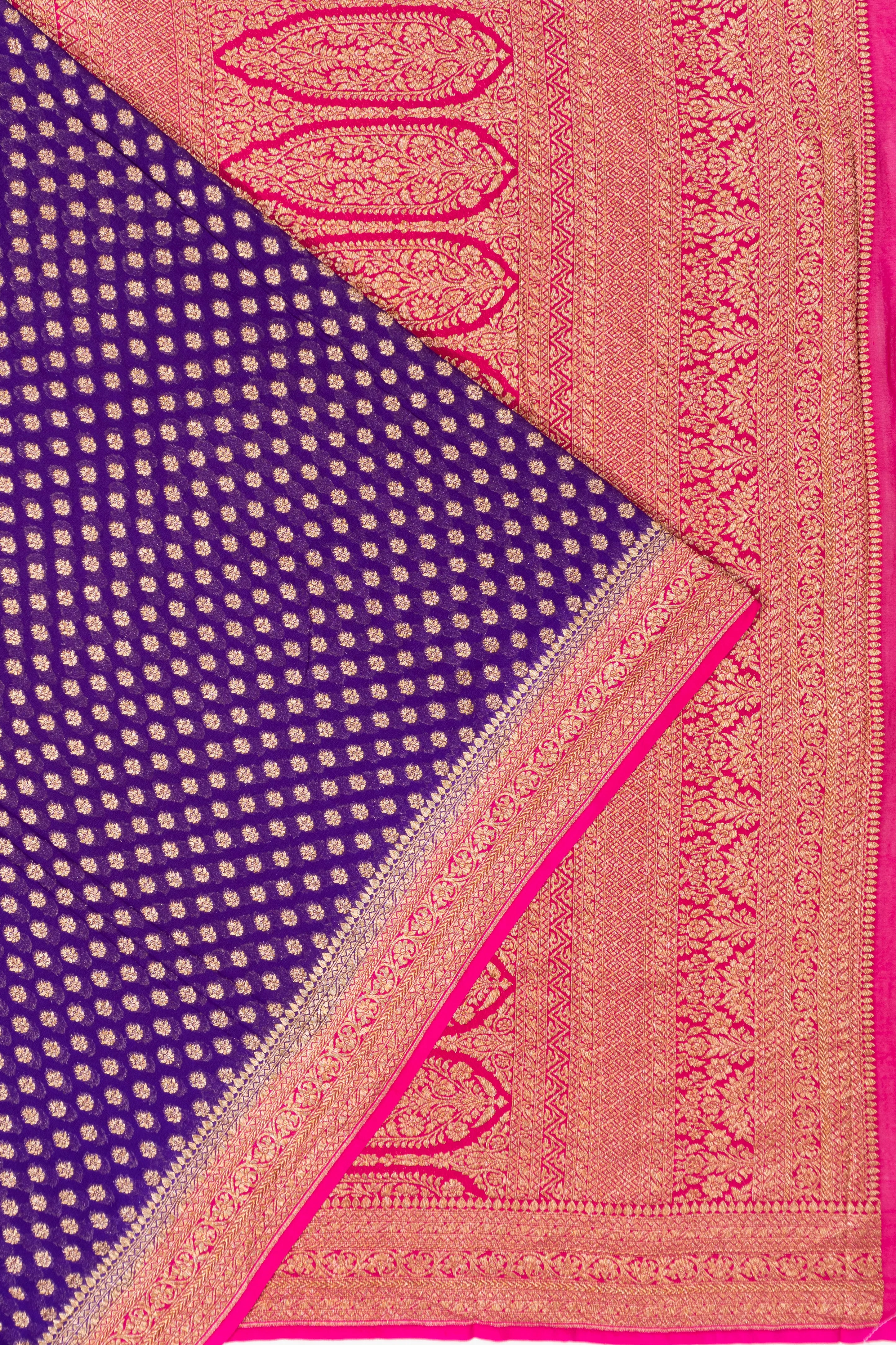 Banarasi Georgette Brocade Violet Saree