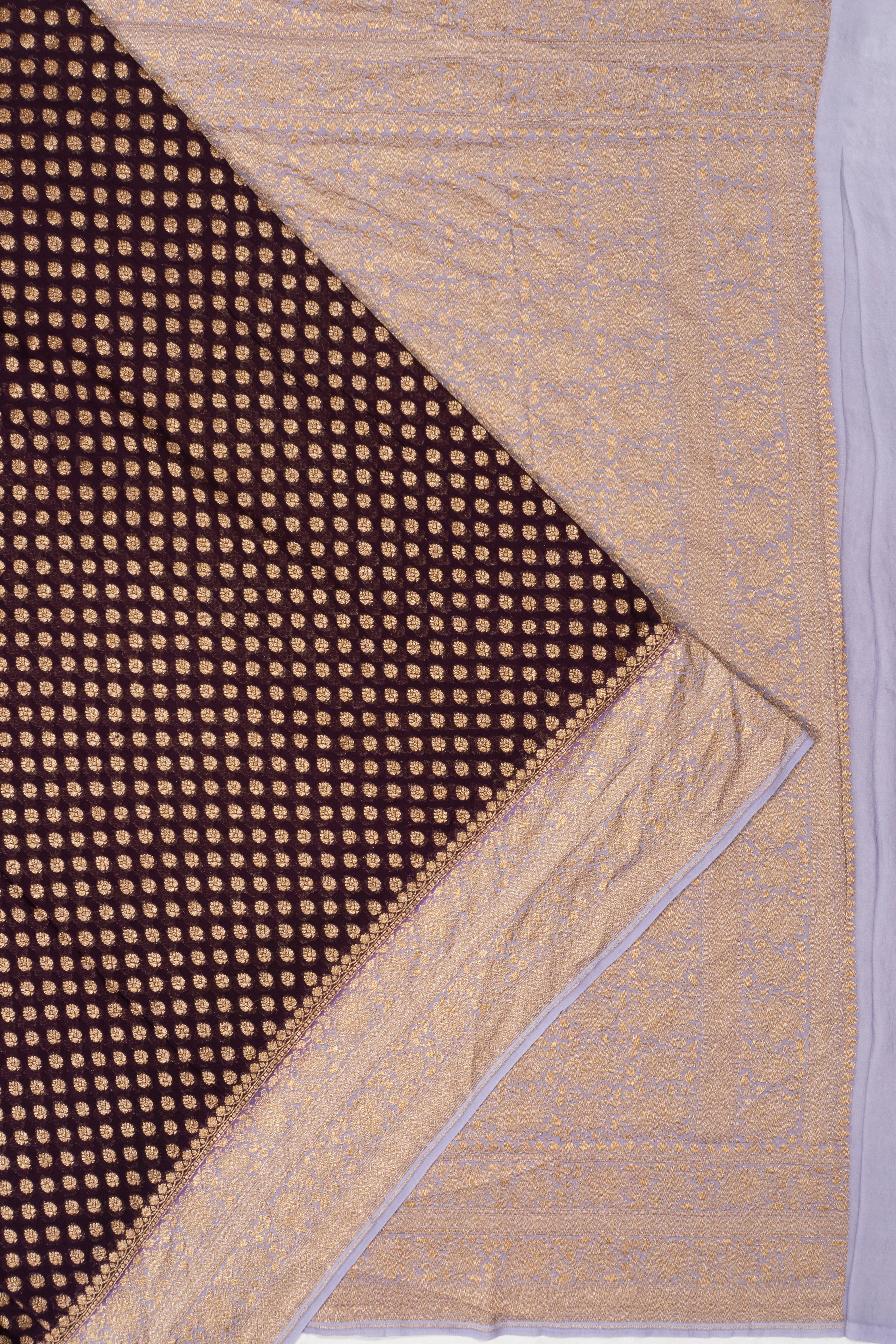 Banarasi Georgette Brocade Brown Saree
