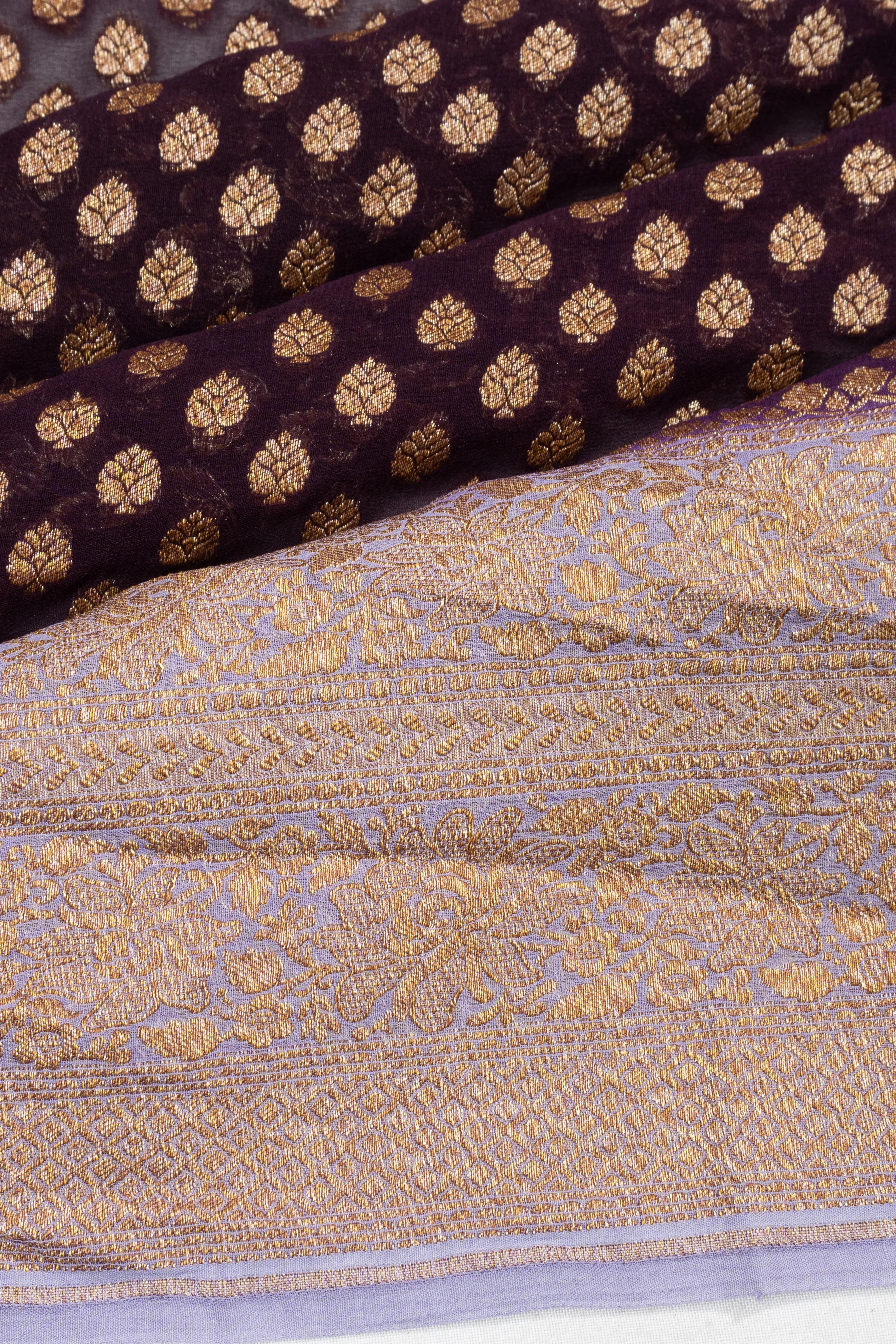 Banarasi Georgette Brocade Brown Saree