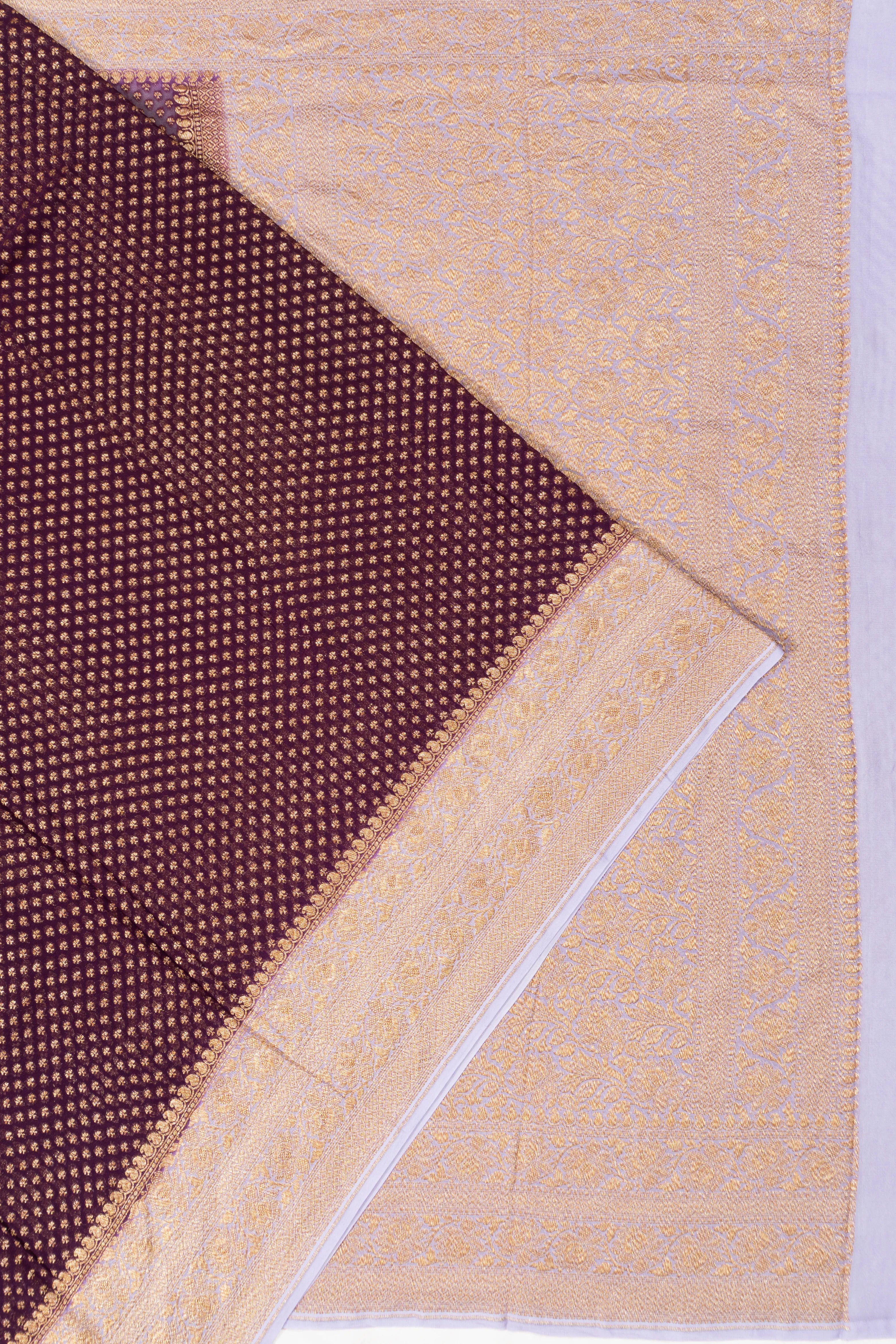 Banarasi Georgette Brocade Violet Saree