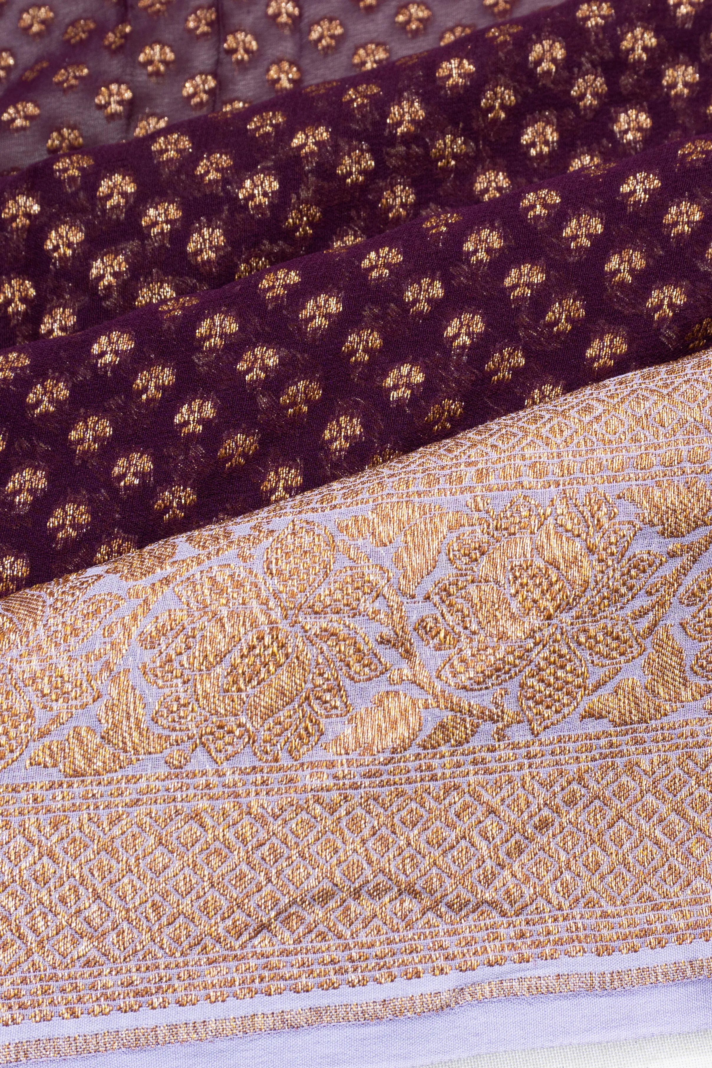 Banarasi Georgette Brocade Violet Saree