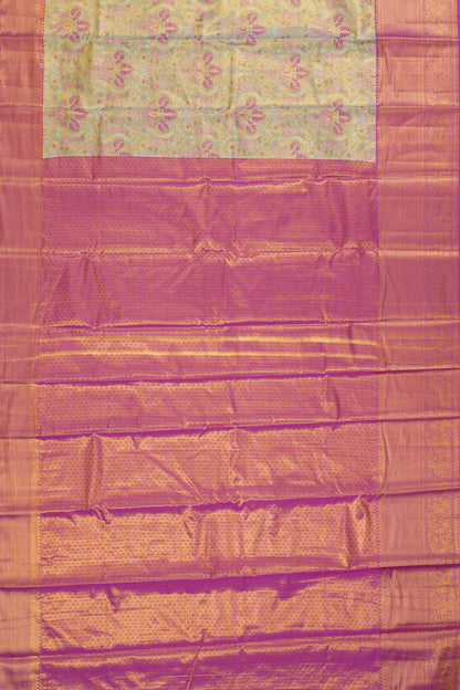 Taranga Kanchi Silk Tissue Brocade Green Saree