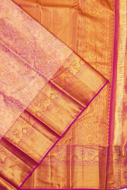 Taranga Kanchi Silk Tissue Brocade Baby Pink Saree