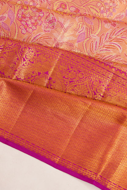 Taranga Kanchi Silk Tissue Brocade Baby Pink Saree