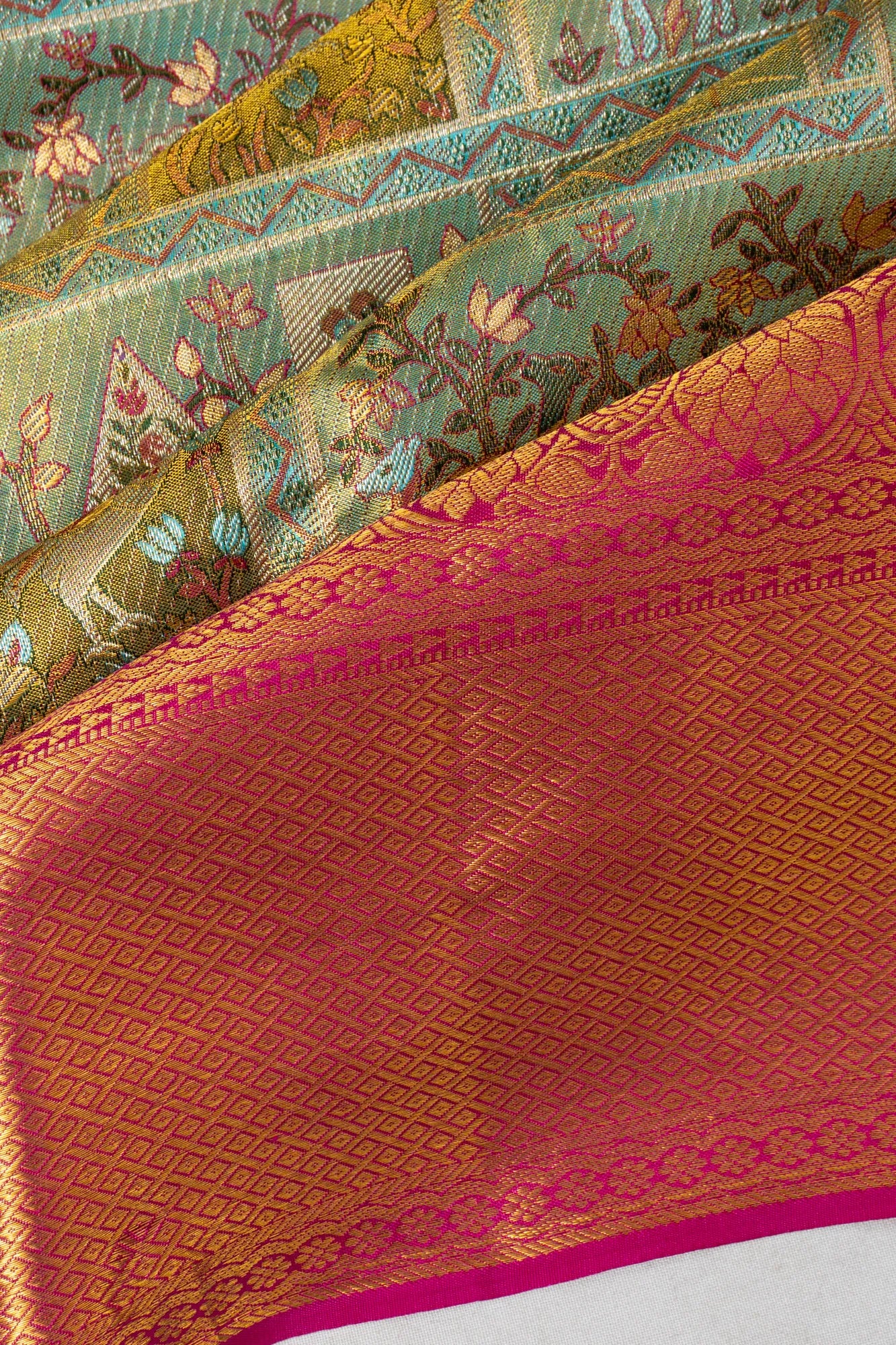 Taranga Kanchi Silk Tissue Brocade Sky Blue Saree