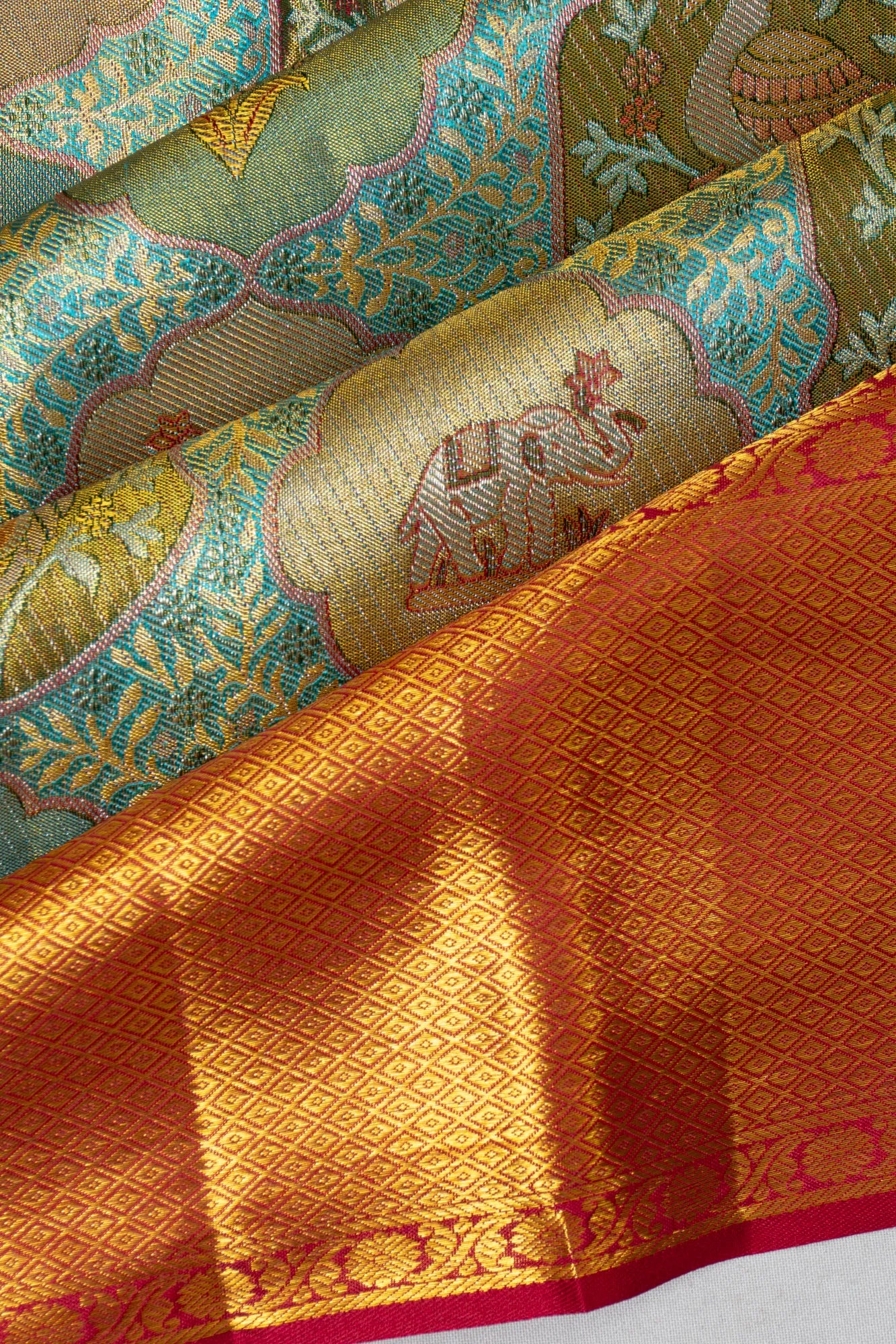 Taranga Kanchi Silk Tissue Brocade Sky Blue Saree