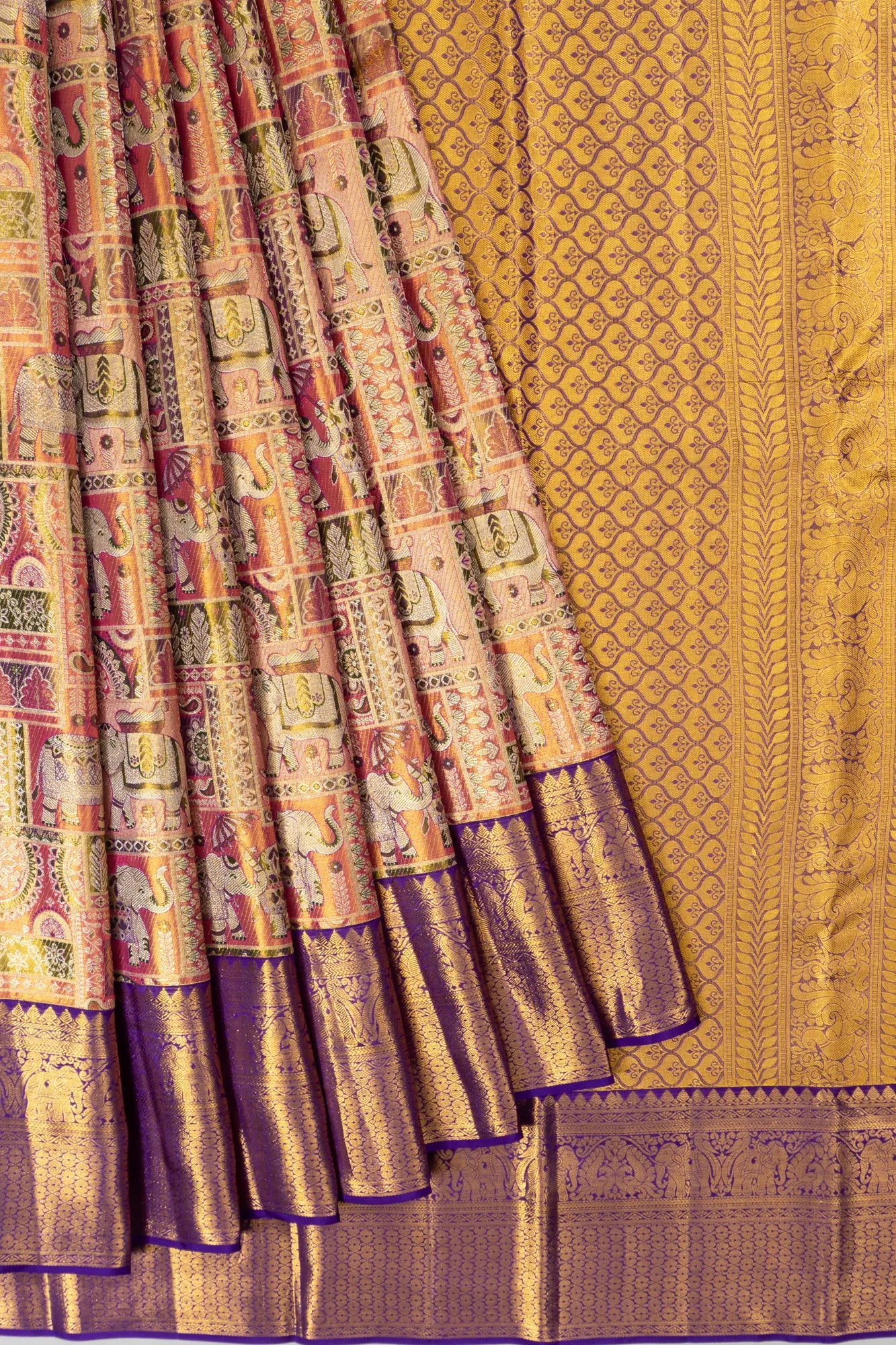 Taranga Kanchi Silk Tissue Brocade Pink Saree