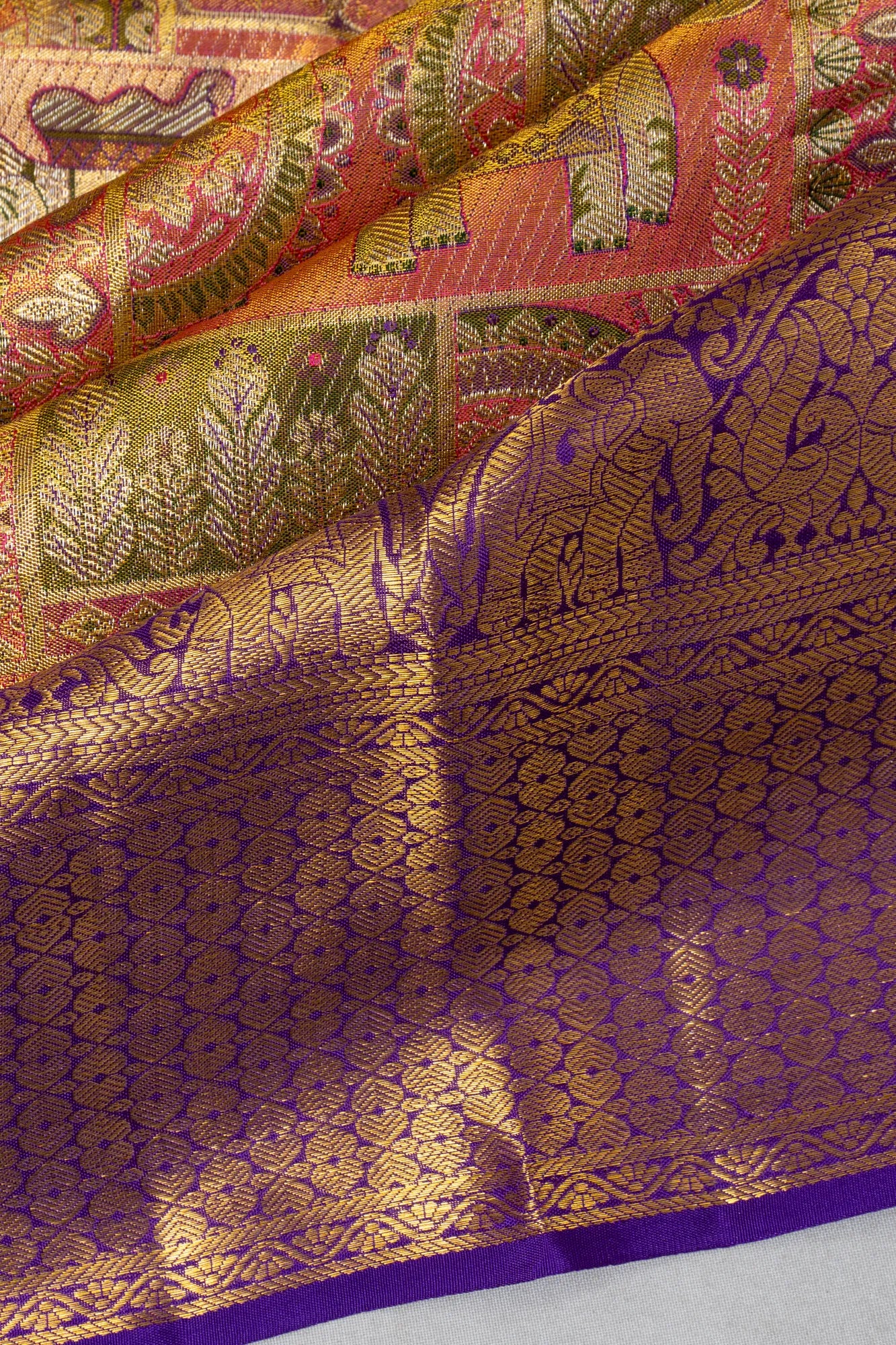 Taranga Kanchi Silk Tissue Brocade Pink Saree