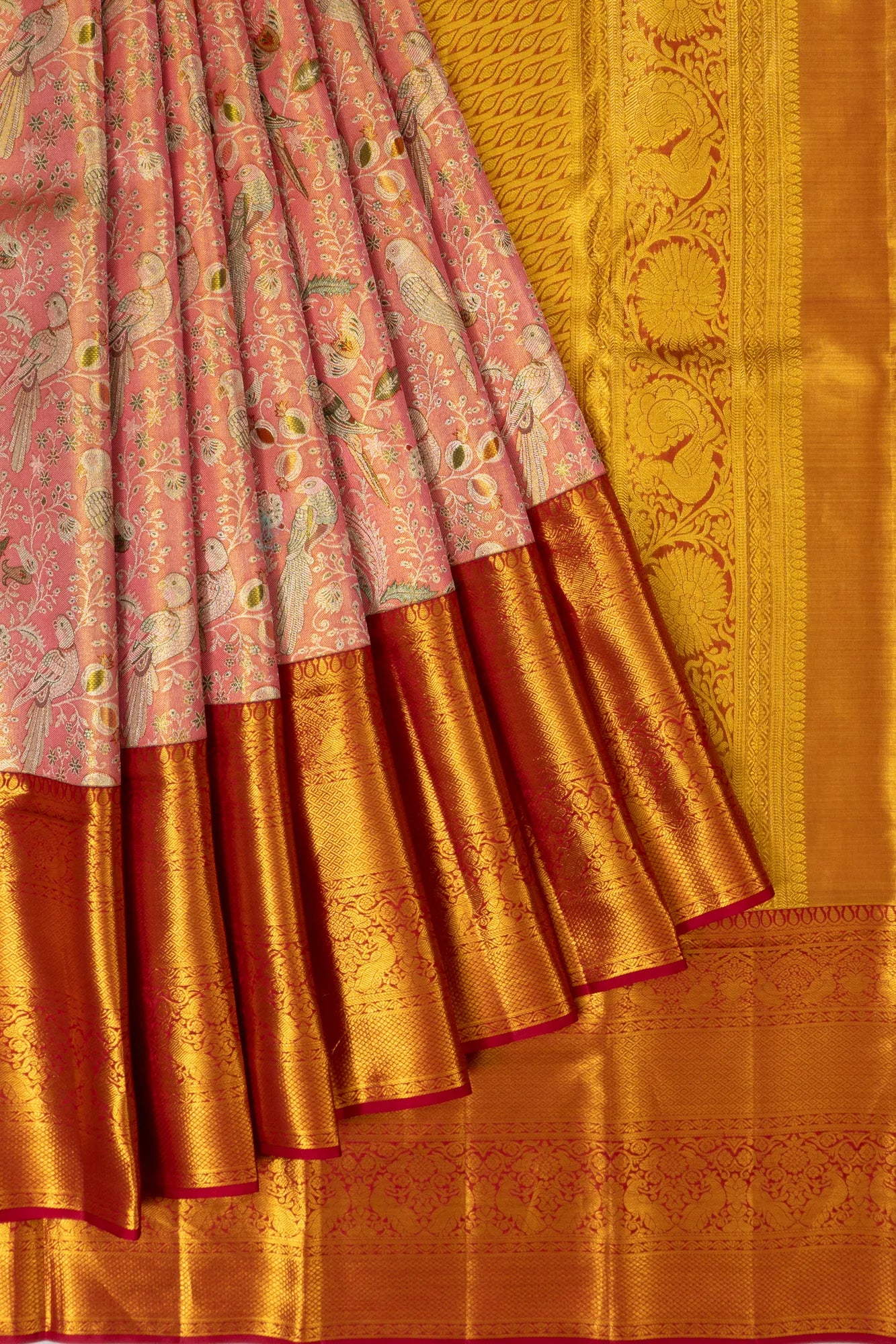 Taranga Kanchi Silk Tissue Brocade Pink Saree