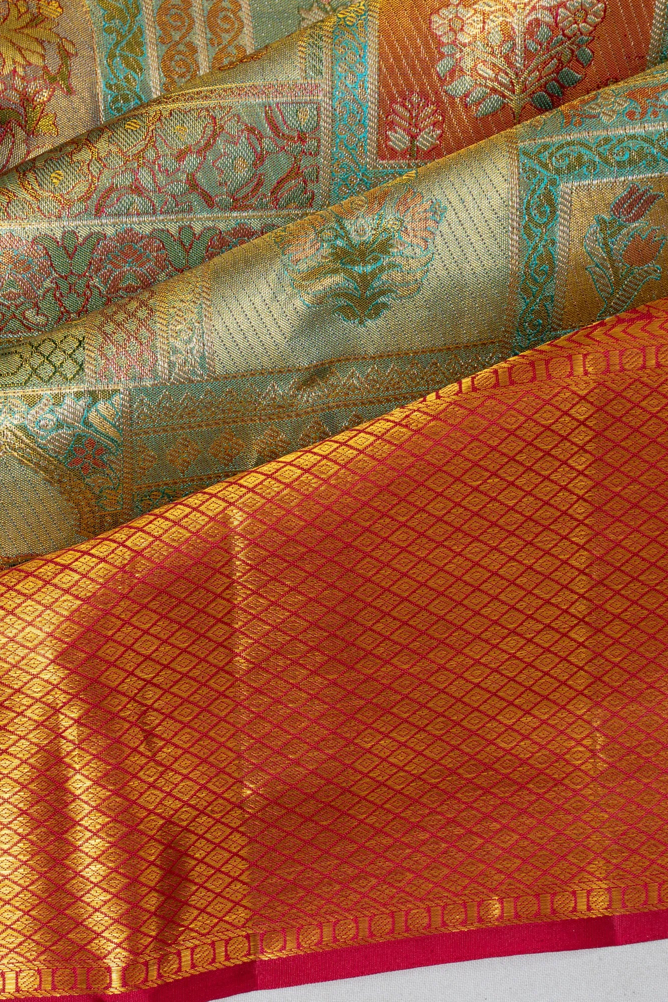 Taranga Kanchi Silk Tissue Brocade Sky Blue Saree
