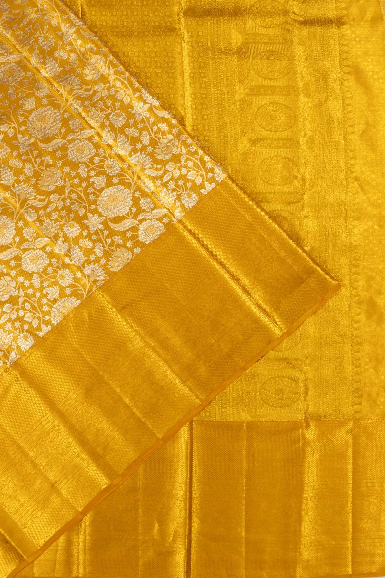 Taranga Kanchi Silk Tissue Brocade Gold Saree