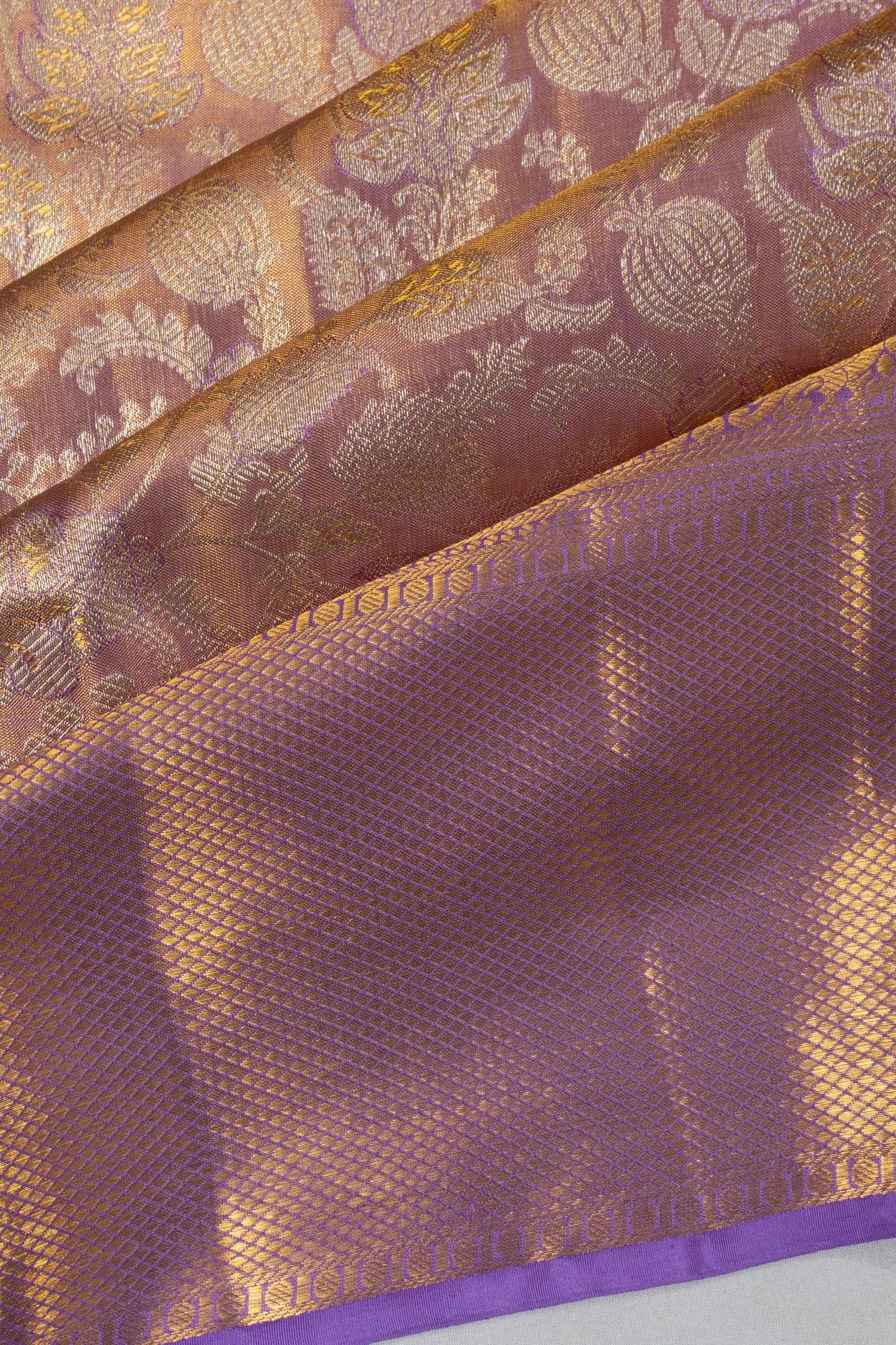 Taranga Kanchi Silk Tissue Brocade Lavender Saree