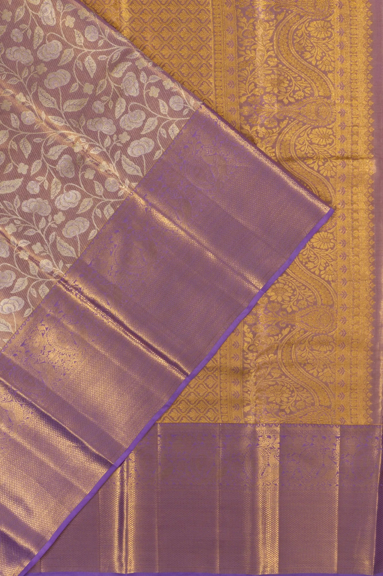 Taranga Kanchi Silk Tissue Brocade Lavender Saree
