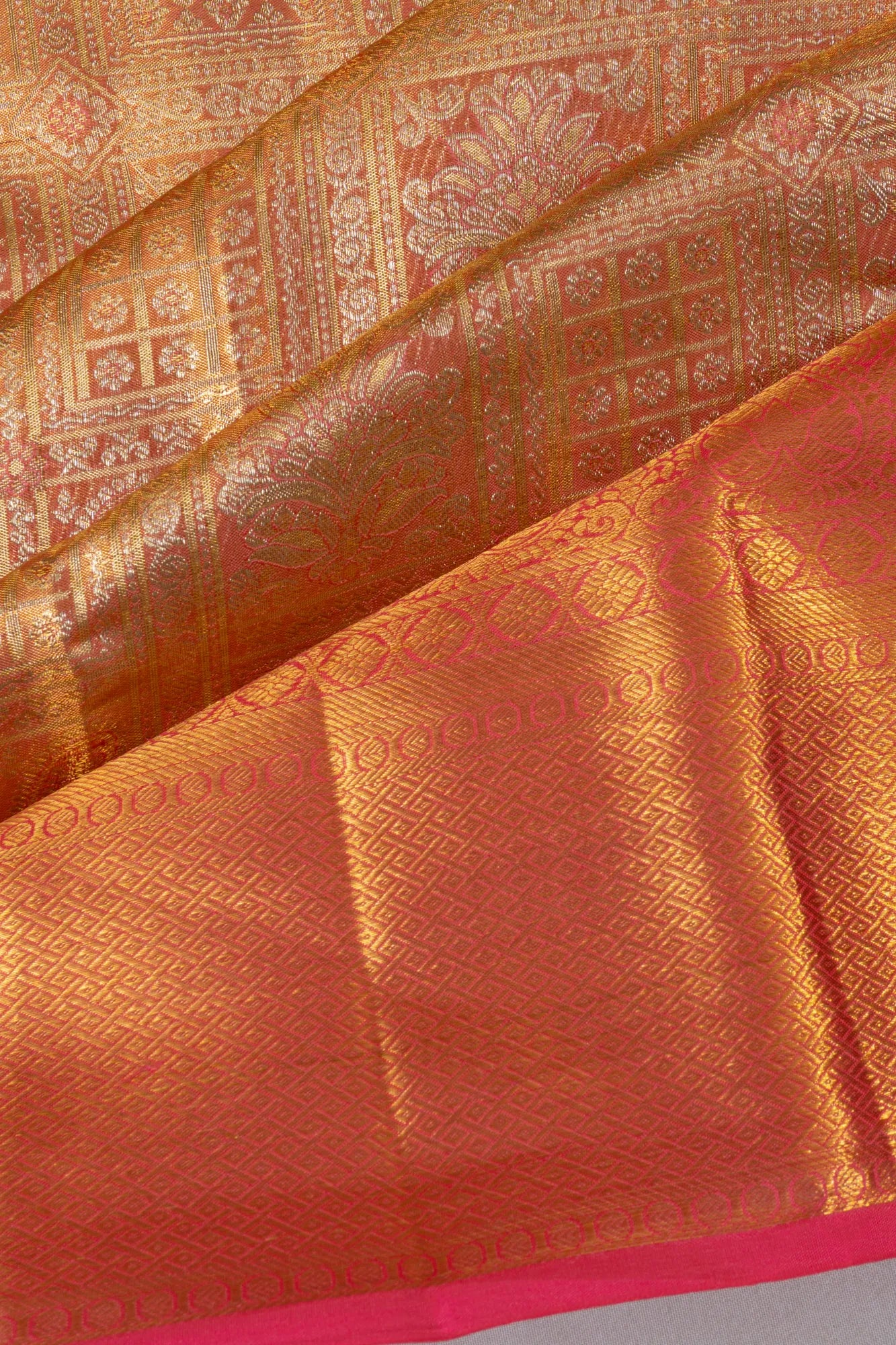 Taranga Kanchi Silk Tissue Brocade Red Saree