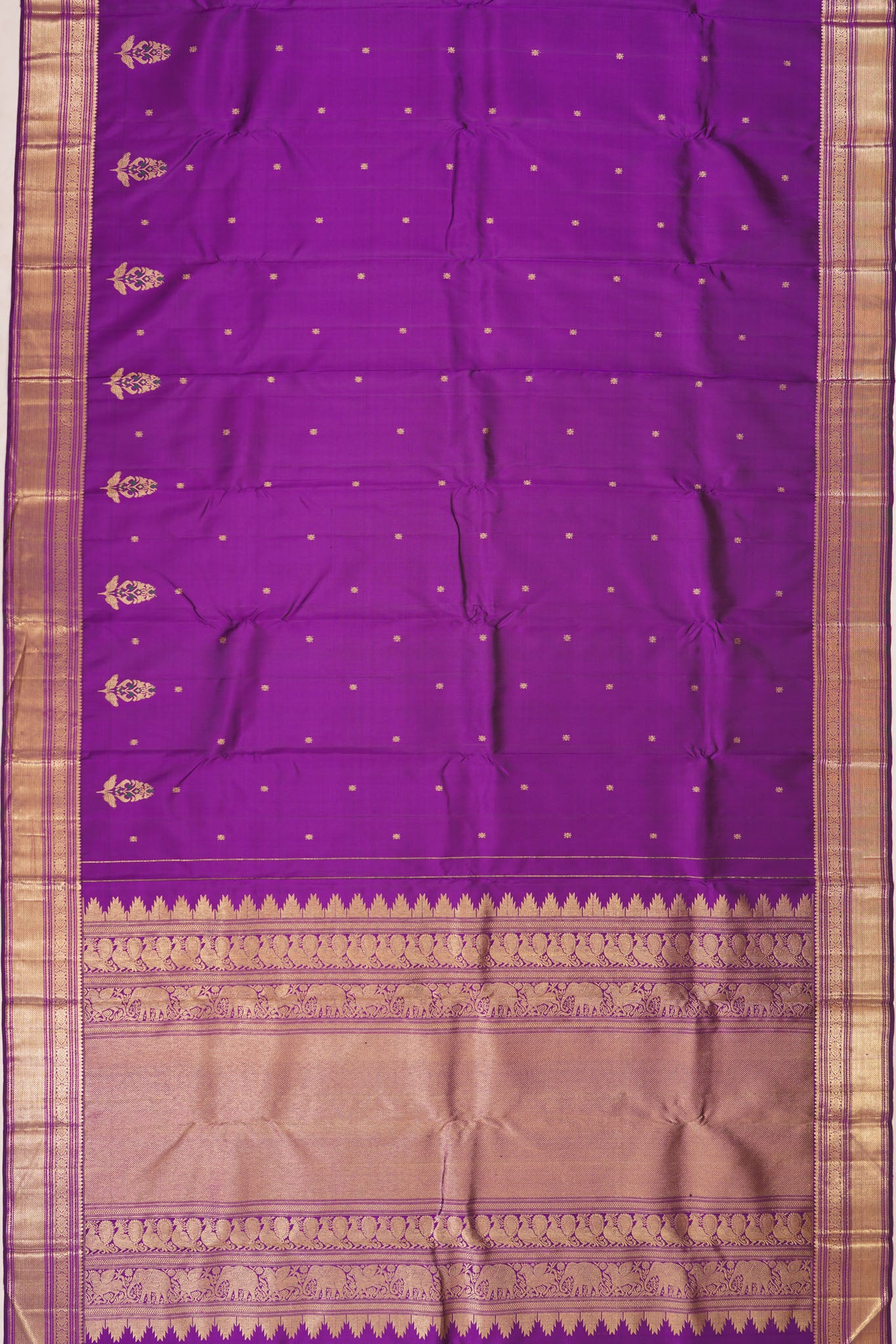 Kanchipuram Silk Butta Purple Saree
