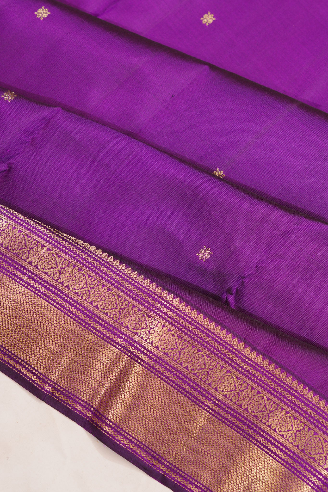 Kanchipuram Silk Butta Purple Saree