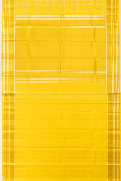 Classic Kanchipuram Silk Checks Yellow Saree