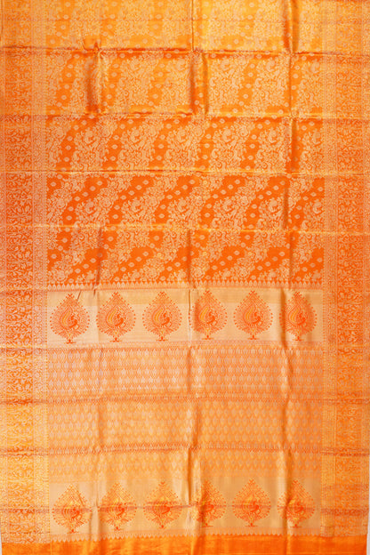 Taranga Kanchi Silk Tissue Brocade Orange Saree