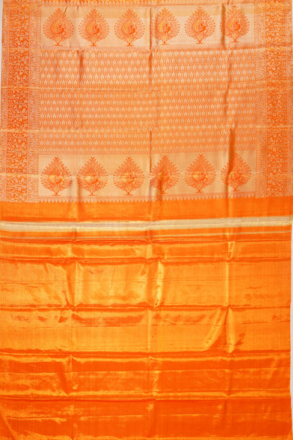 Taranga Kanchi Silk Tissue Brocade Orange Saree