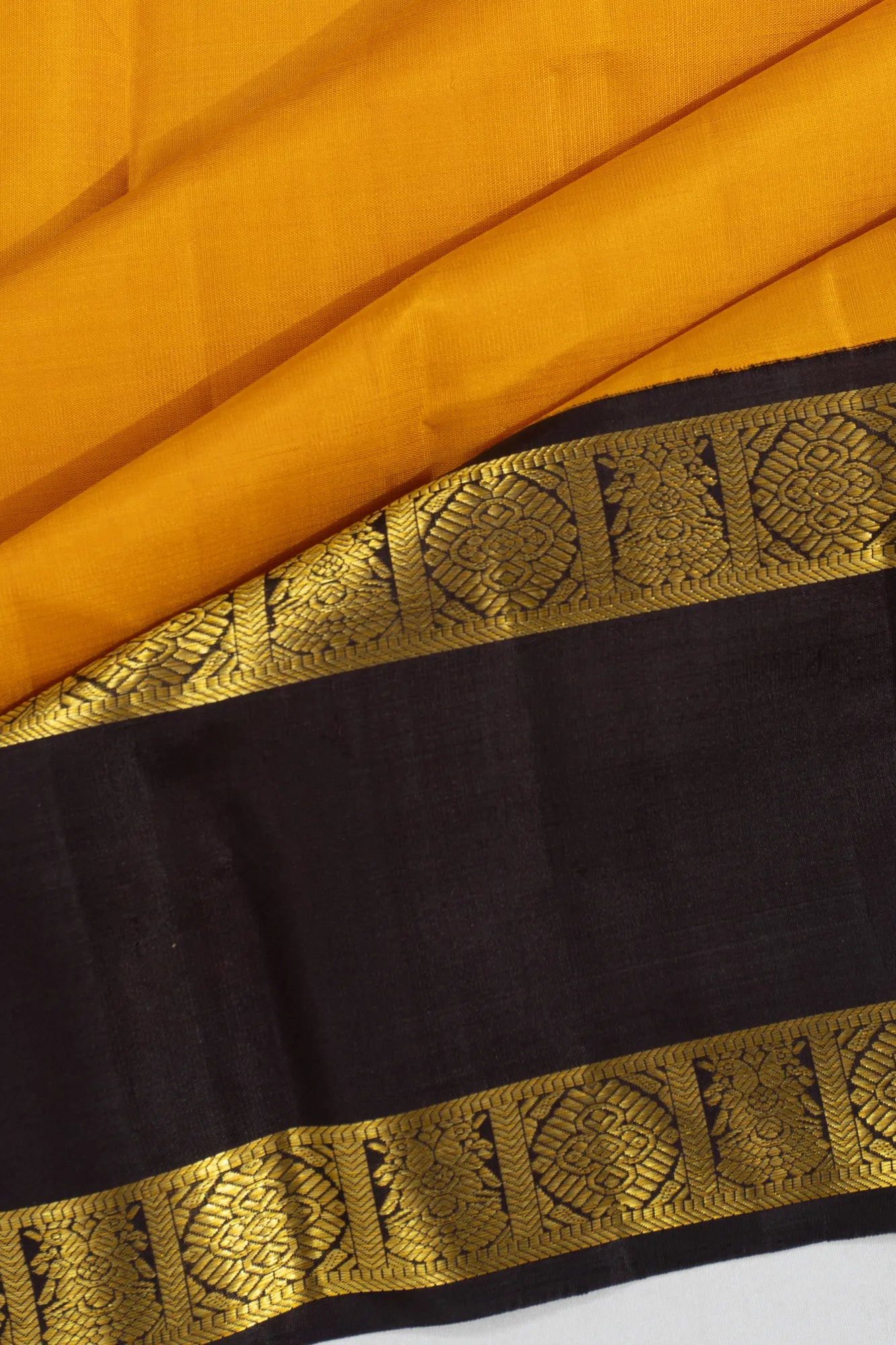 Kanchipuram Silk Butta Yellow Saree