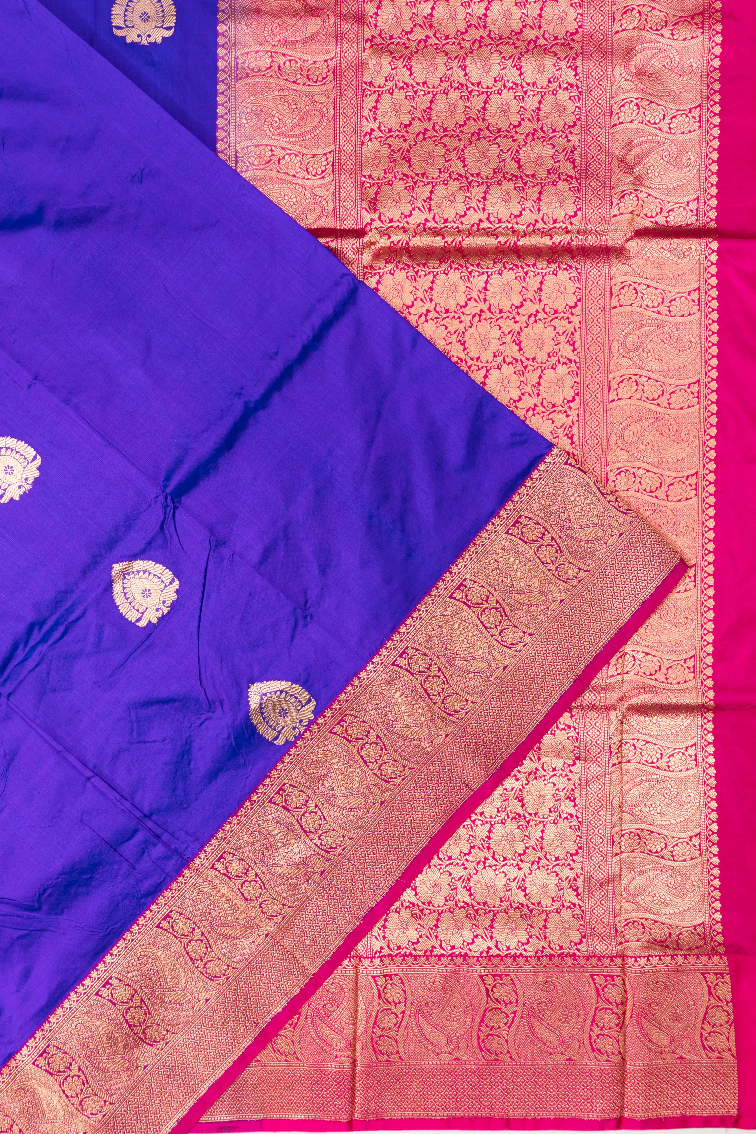 Banarasi Katan Silk Butta Royal Blue Saree