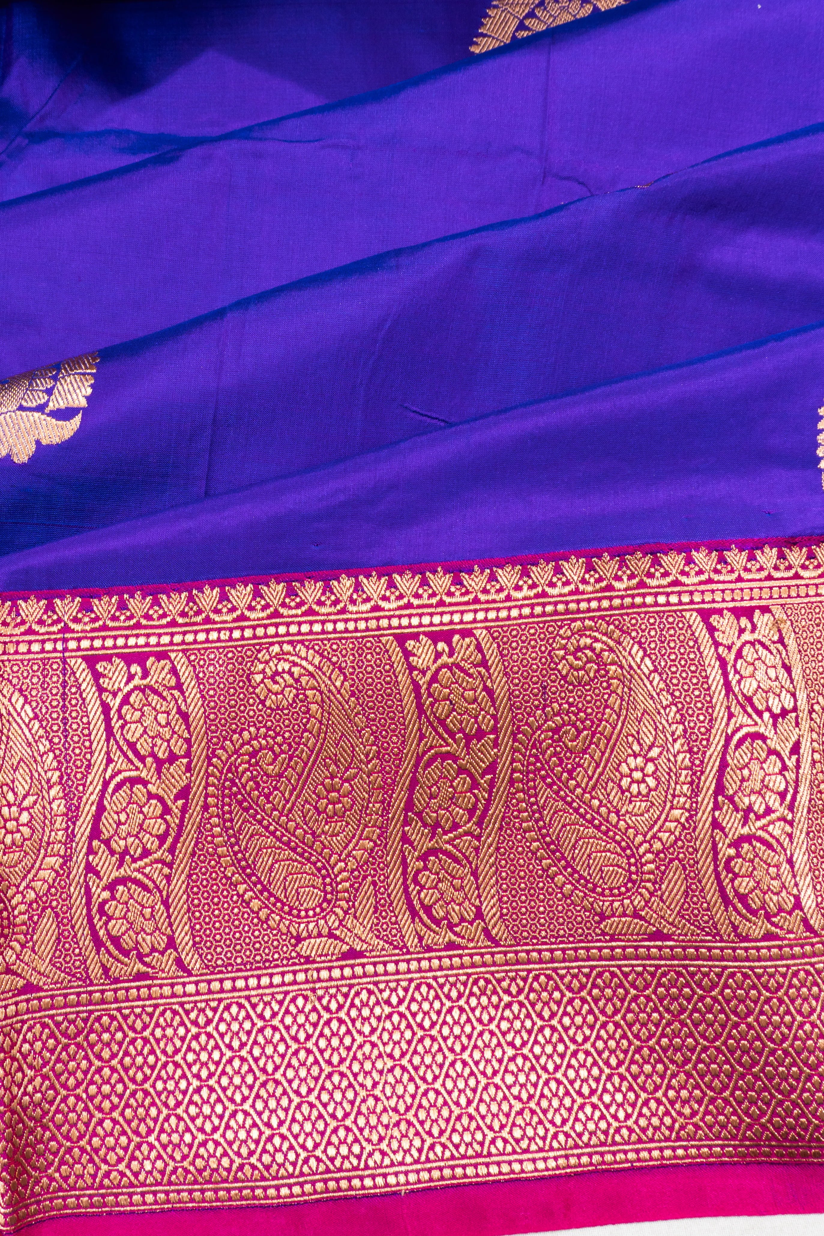 Banarasi Katan Silk Butta Royal Blue Saree