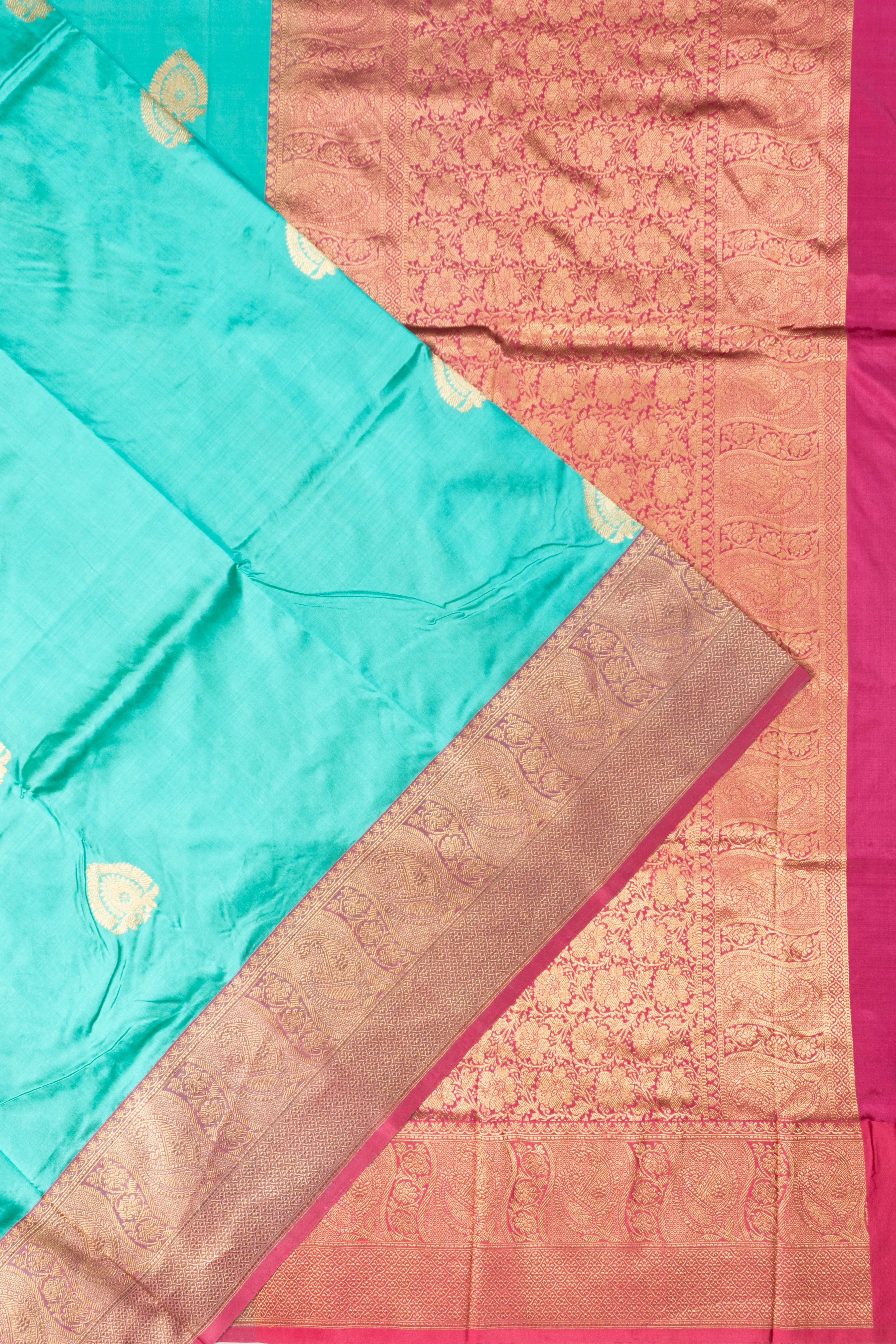 Banarasi Katan Silk Butta Sky Blue Saree