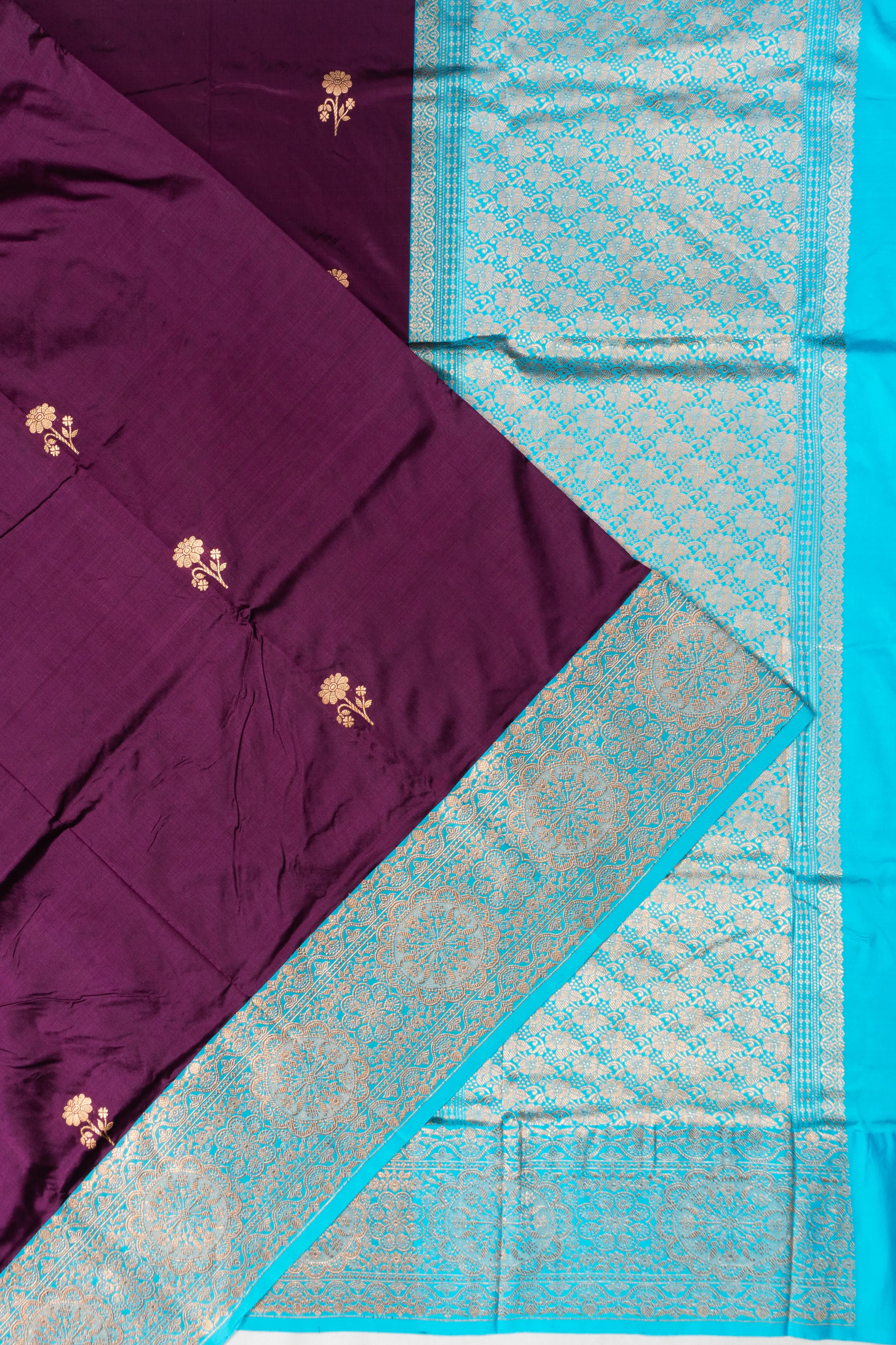 Banarasi Katan Silk Butta Purple Saree