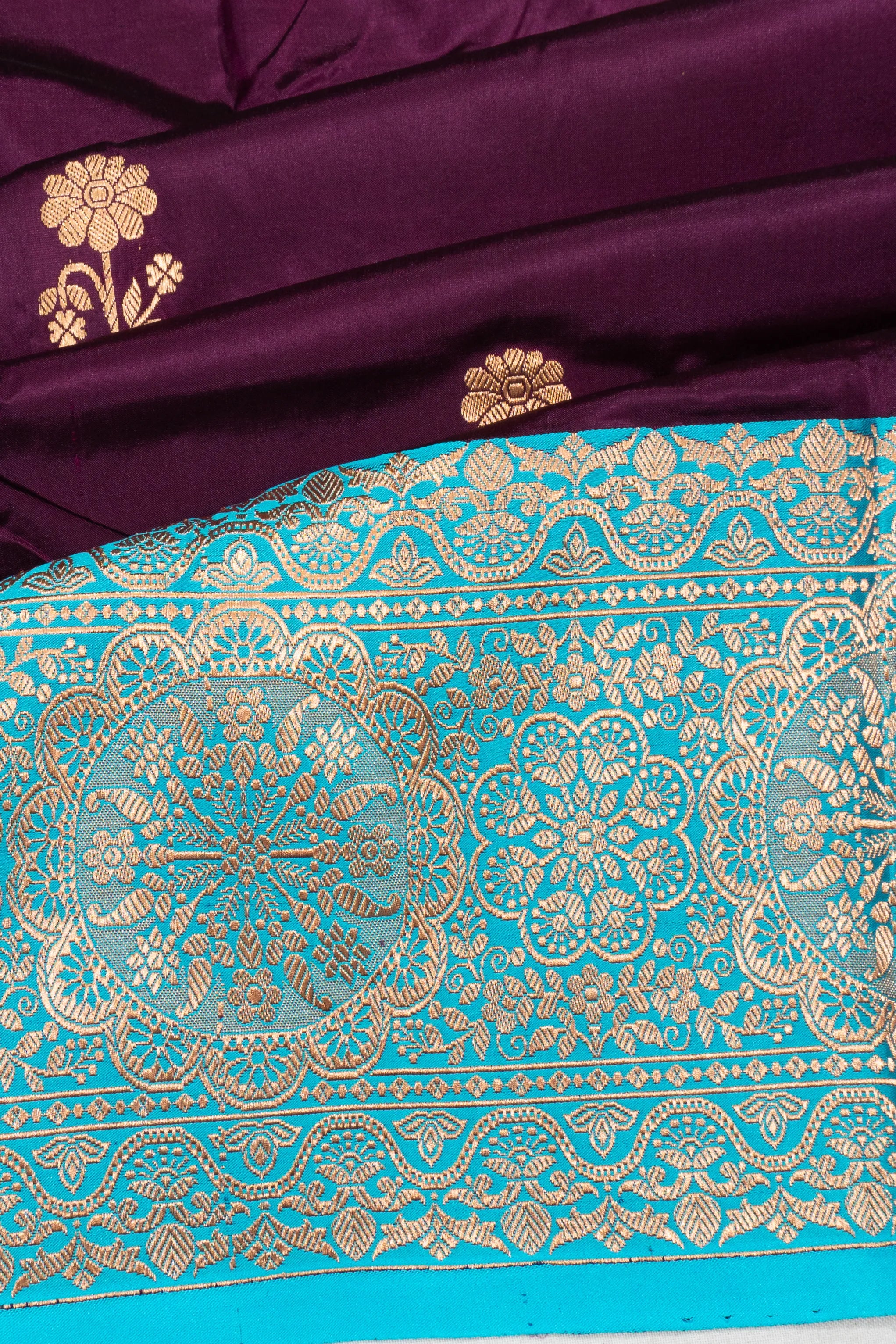 Banarasi Katan Silk Butta Purple Saree