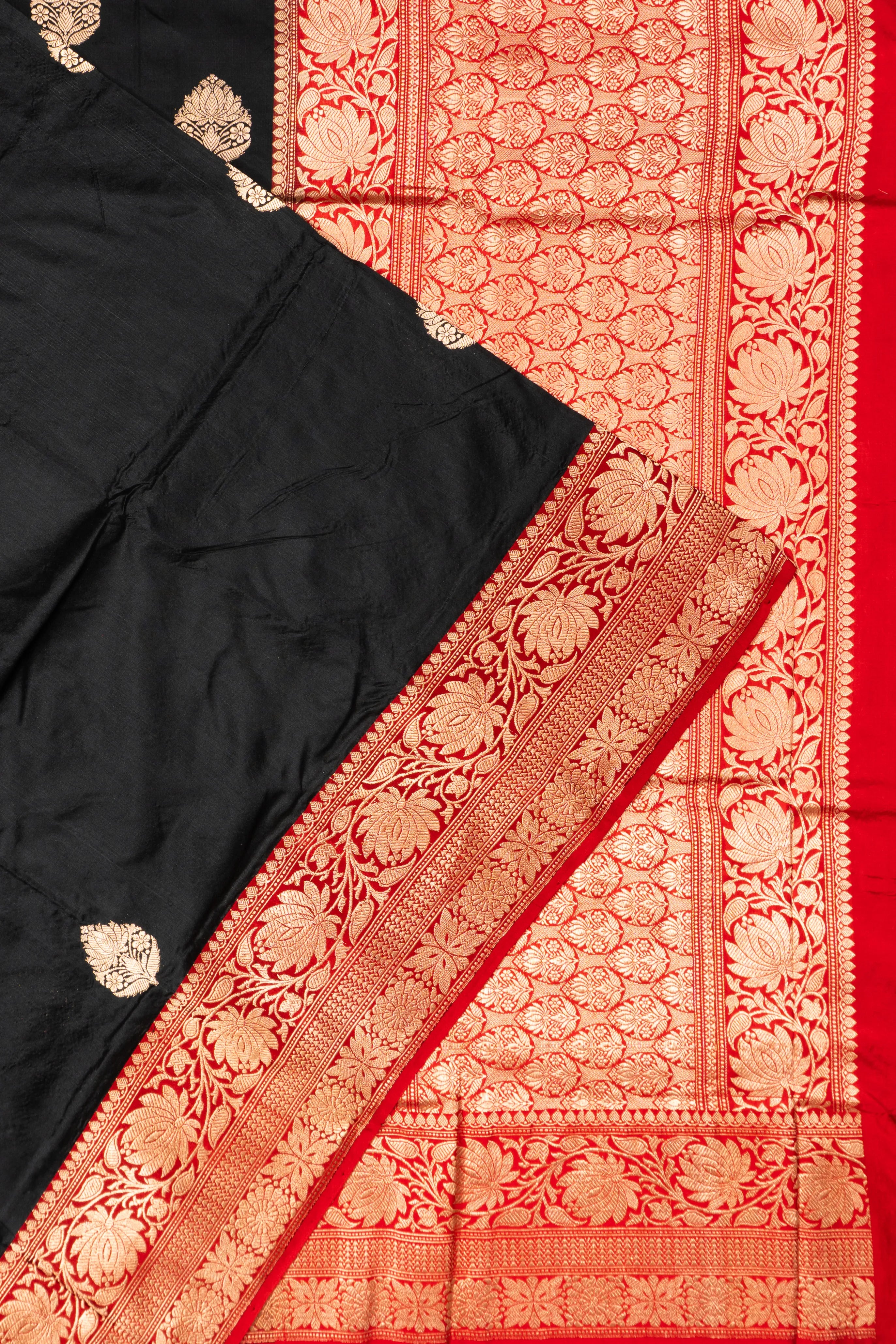 Banarasi Katan Silk Butta Black Saree