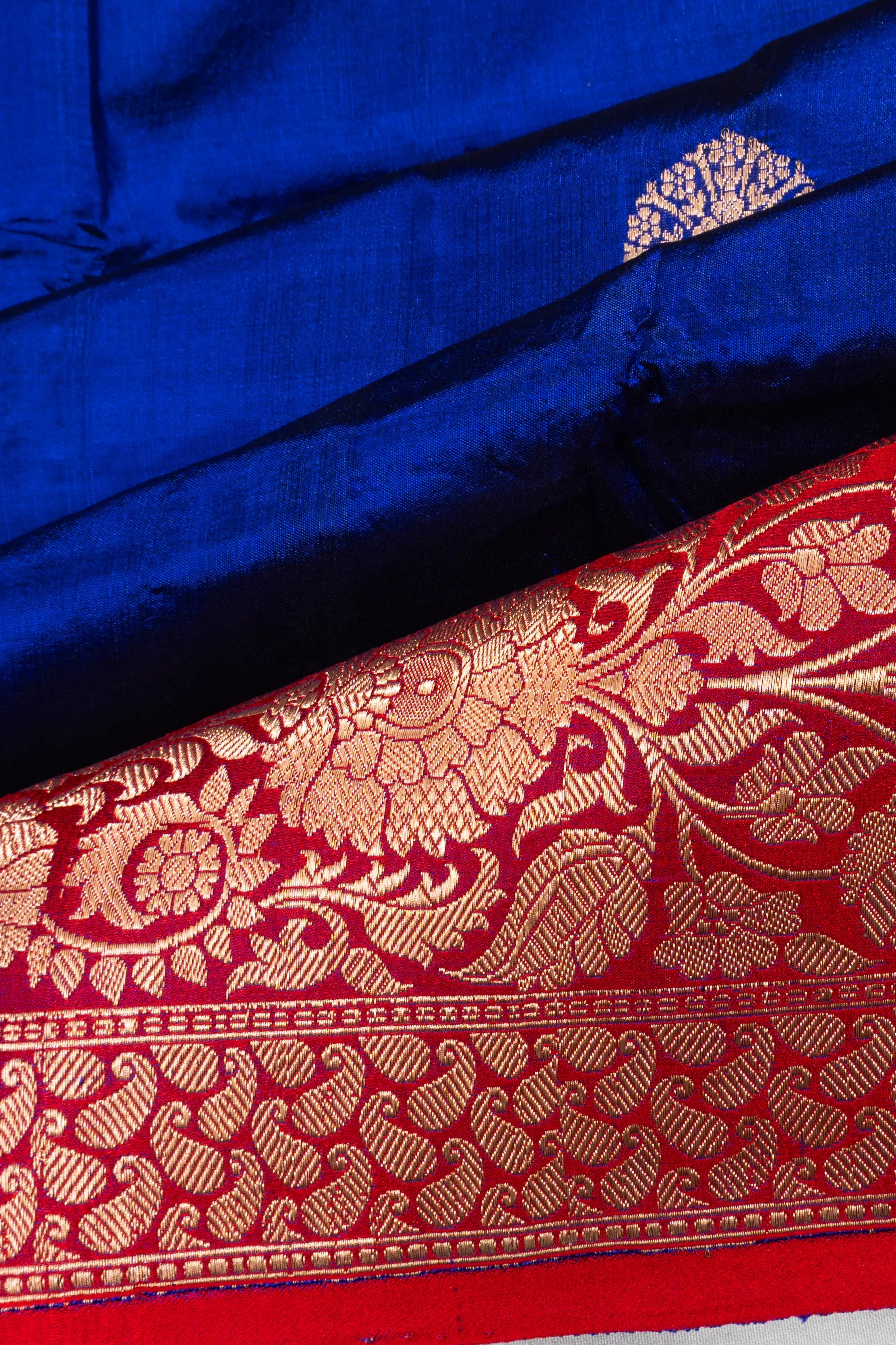 Banarasi Katan Silk Butta Royal Blue Saree
