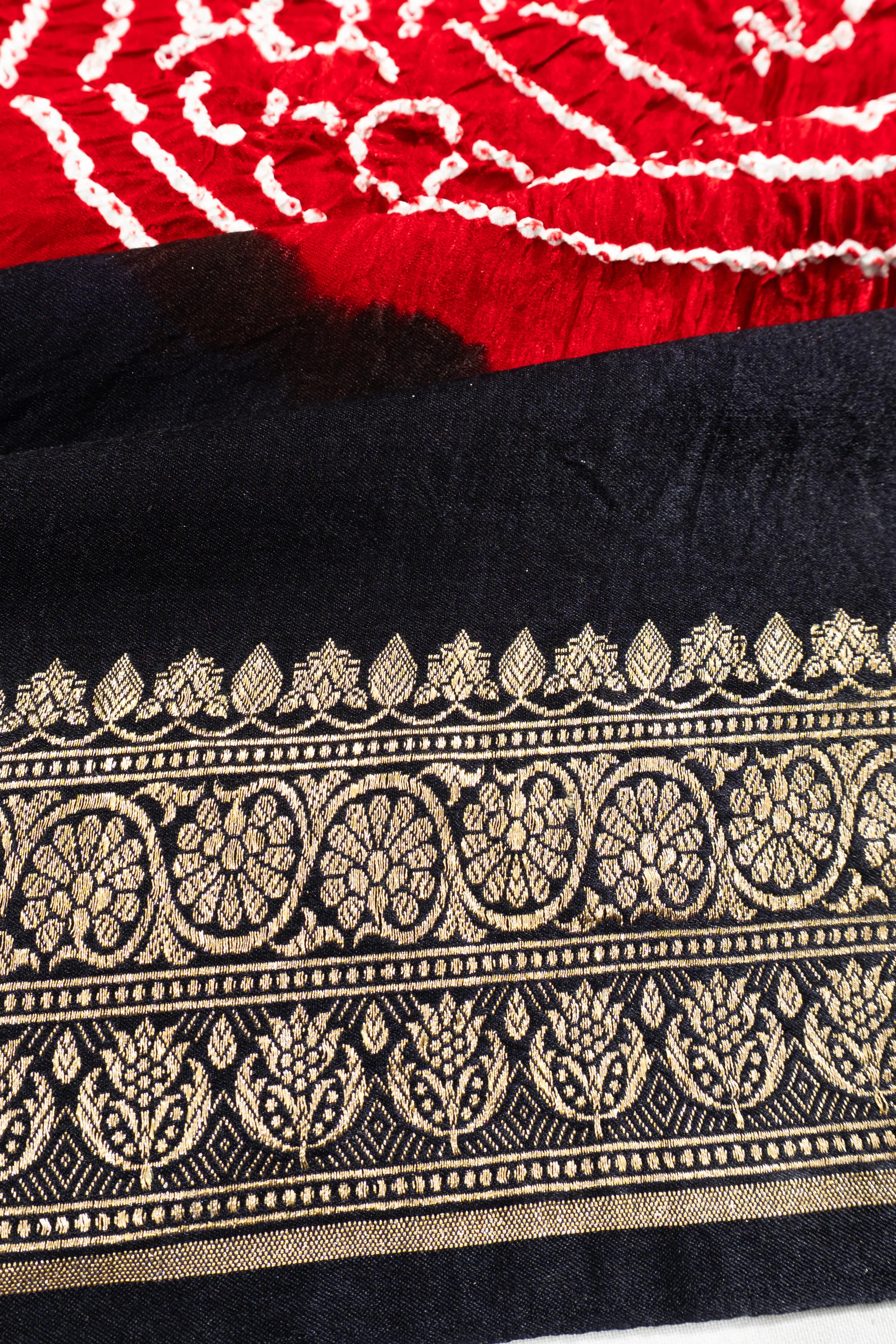 Banarasi Silk Bandhani Black Saree