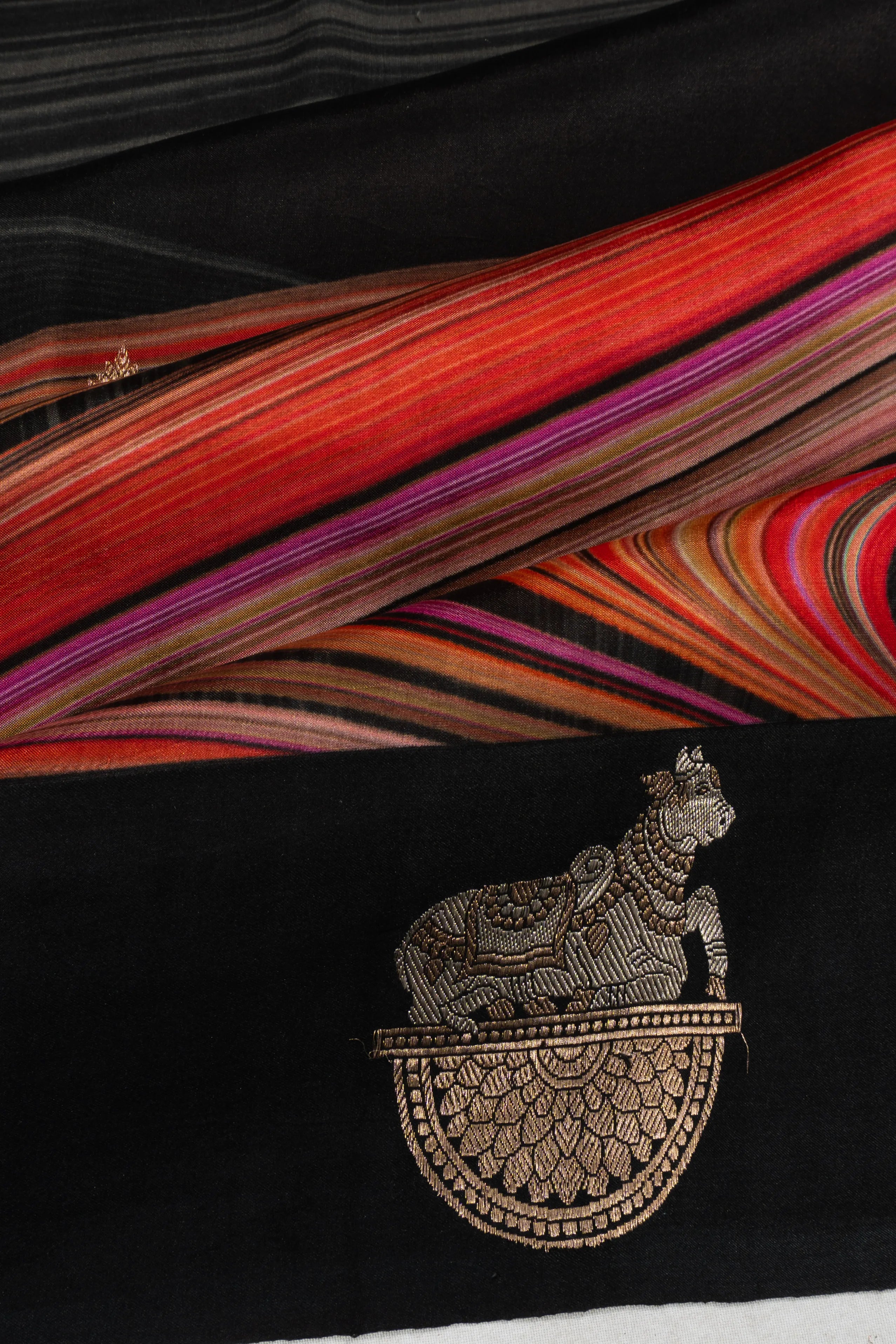 Banarasi Katan Silk Printed And Butta Black Saree