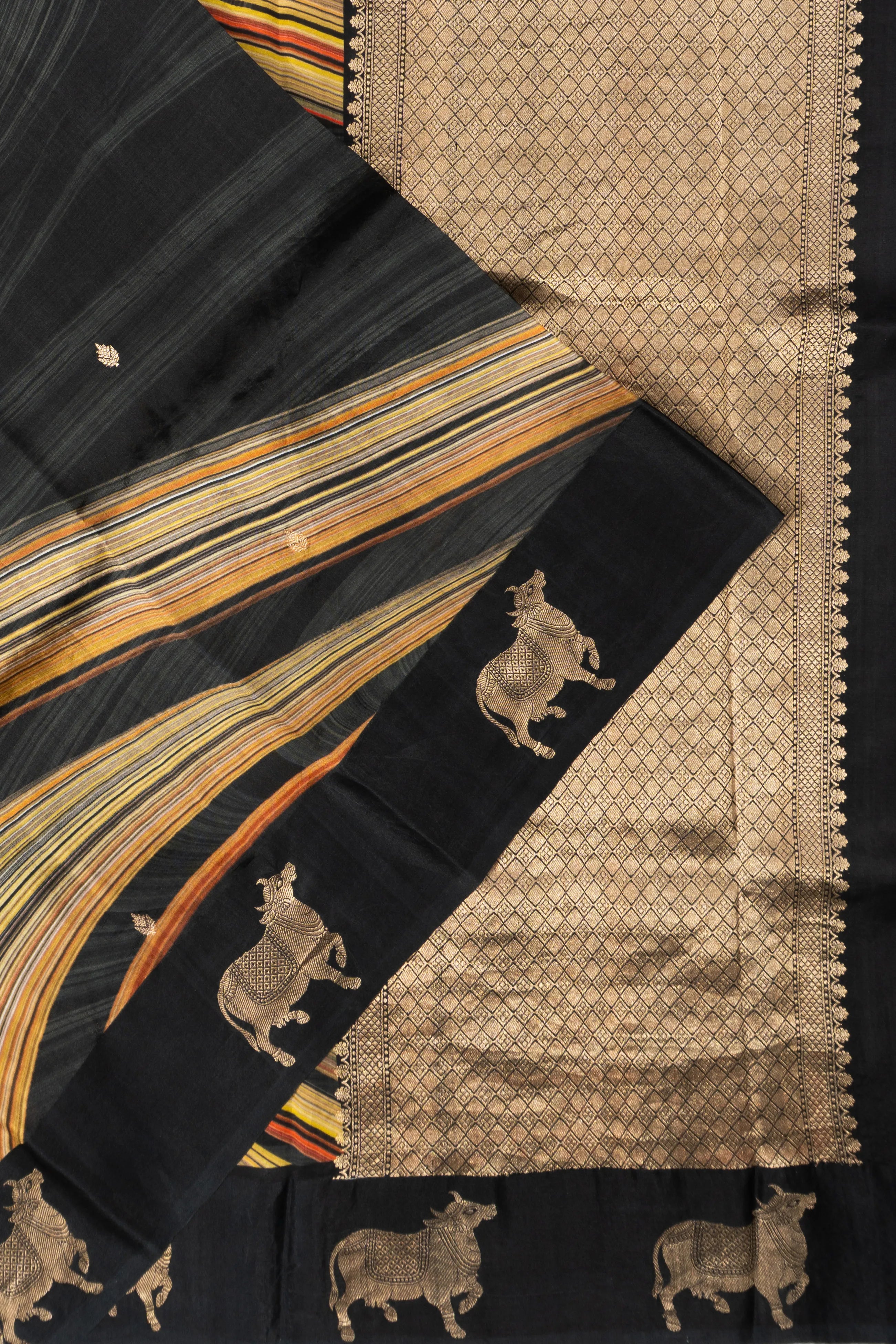 Banarasi Katan Silk Printed And Butta Black Saree