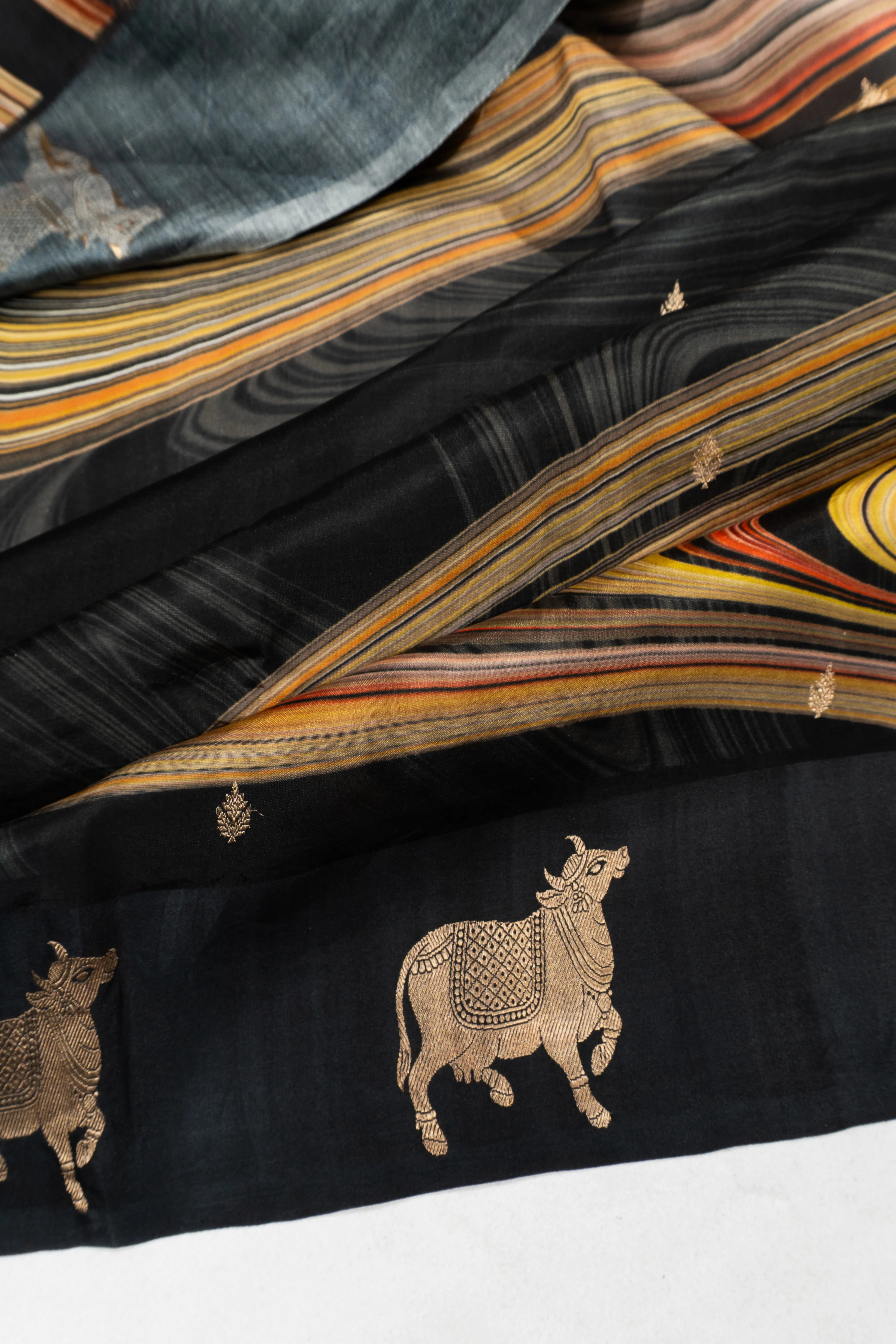 Banarasi Katan Silk Printed And Butta Black Saree