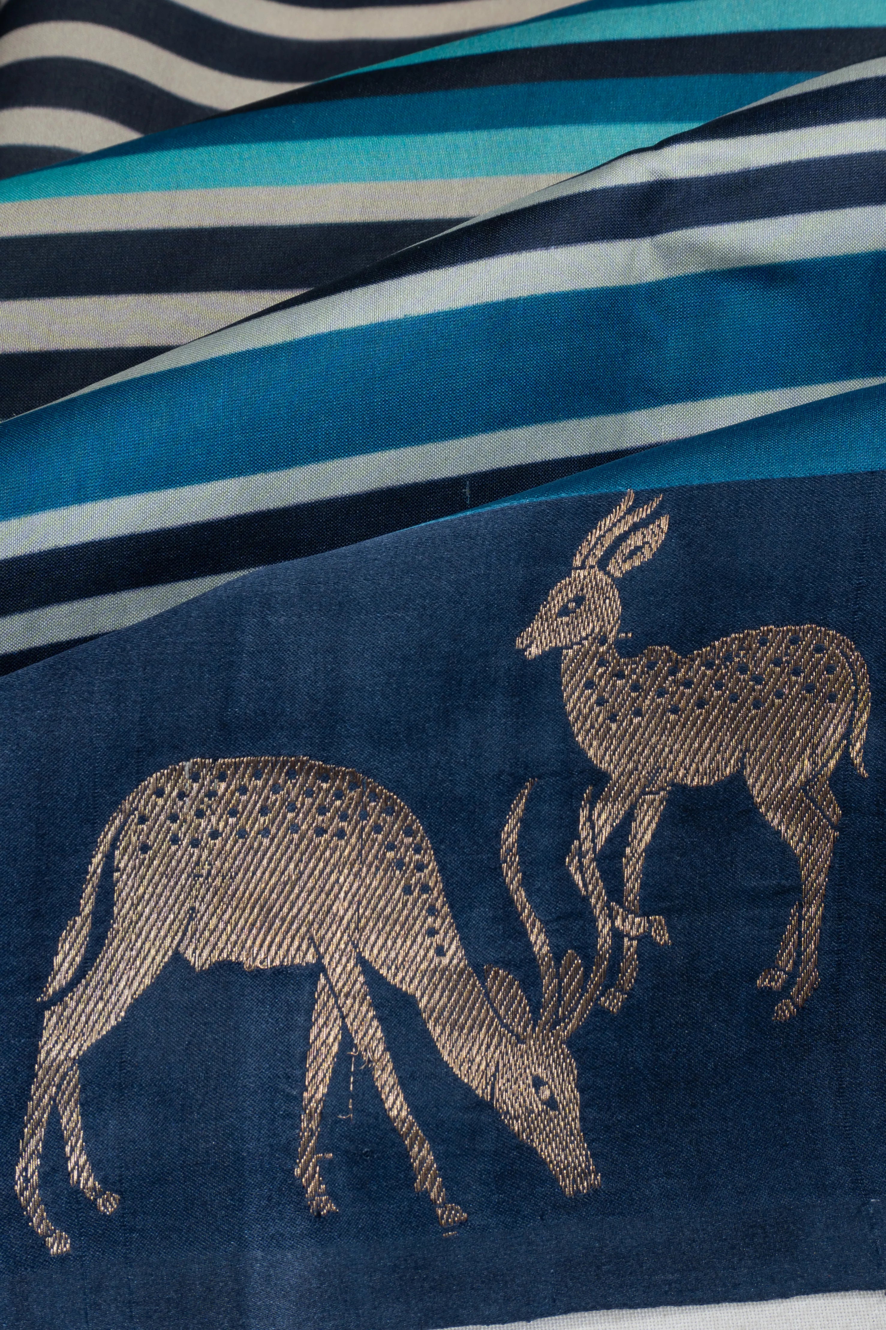 Banarasi Katan Silk Printed And Butta Blue Saree