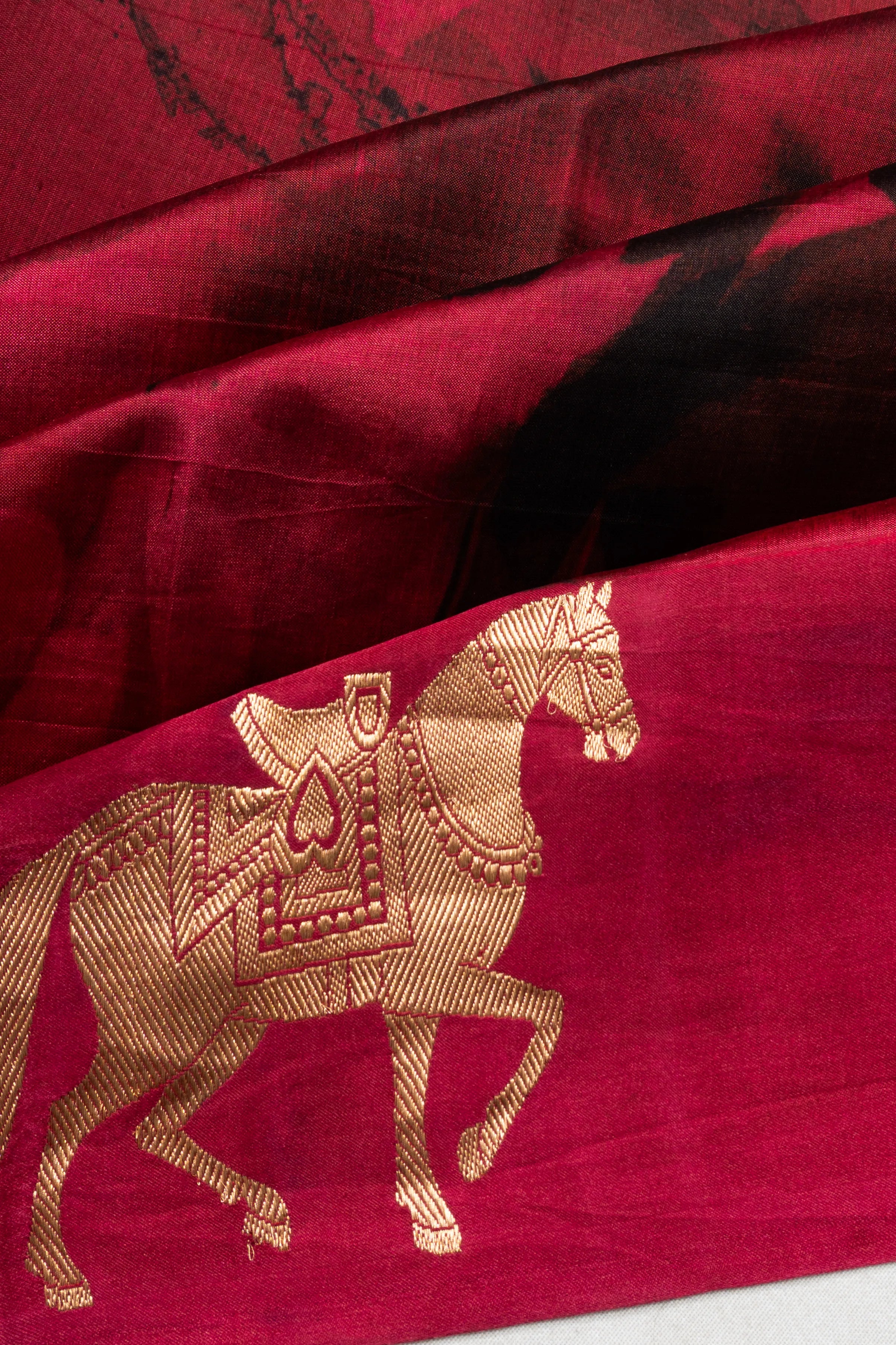 Banarasi Katan Silk Printed And Butta Red Saree