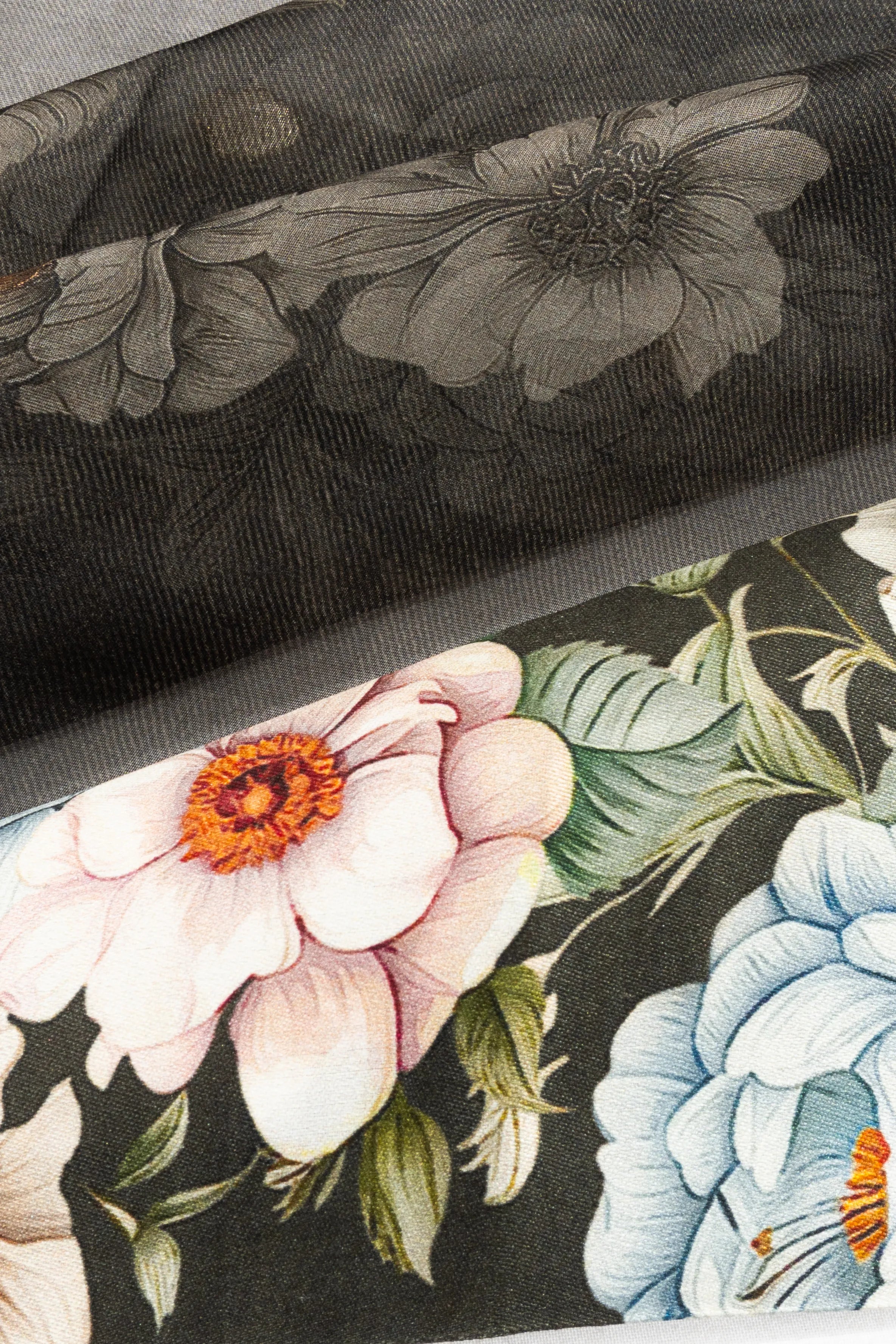 Organza Floral Printed And Butta Black Saree