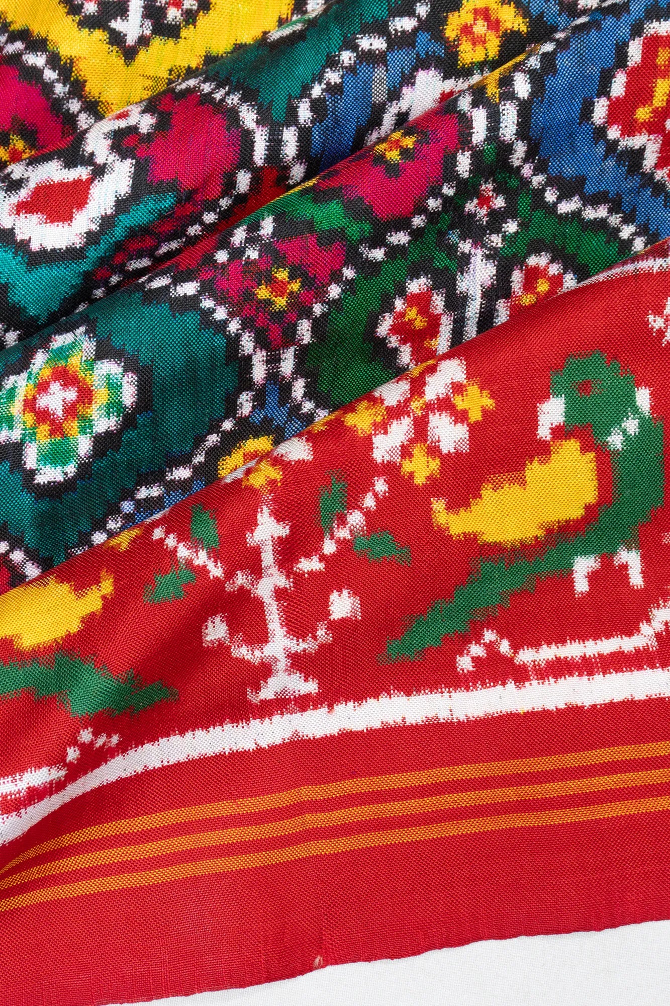 Patan Patola Silk Double Ikat 5 Figure Multicolour Red Saree