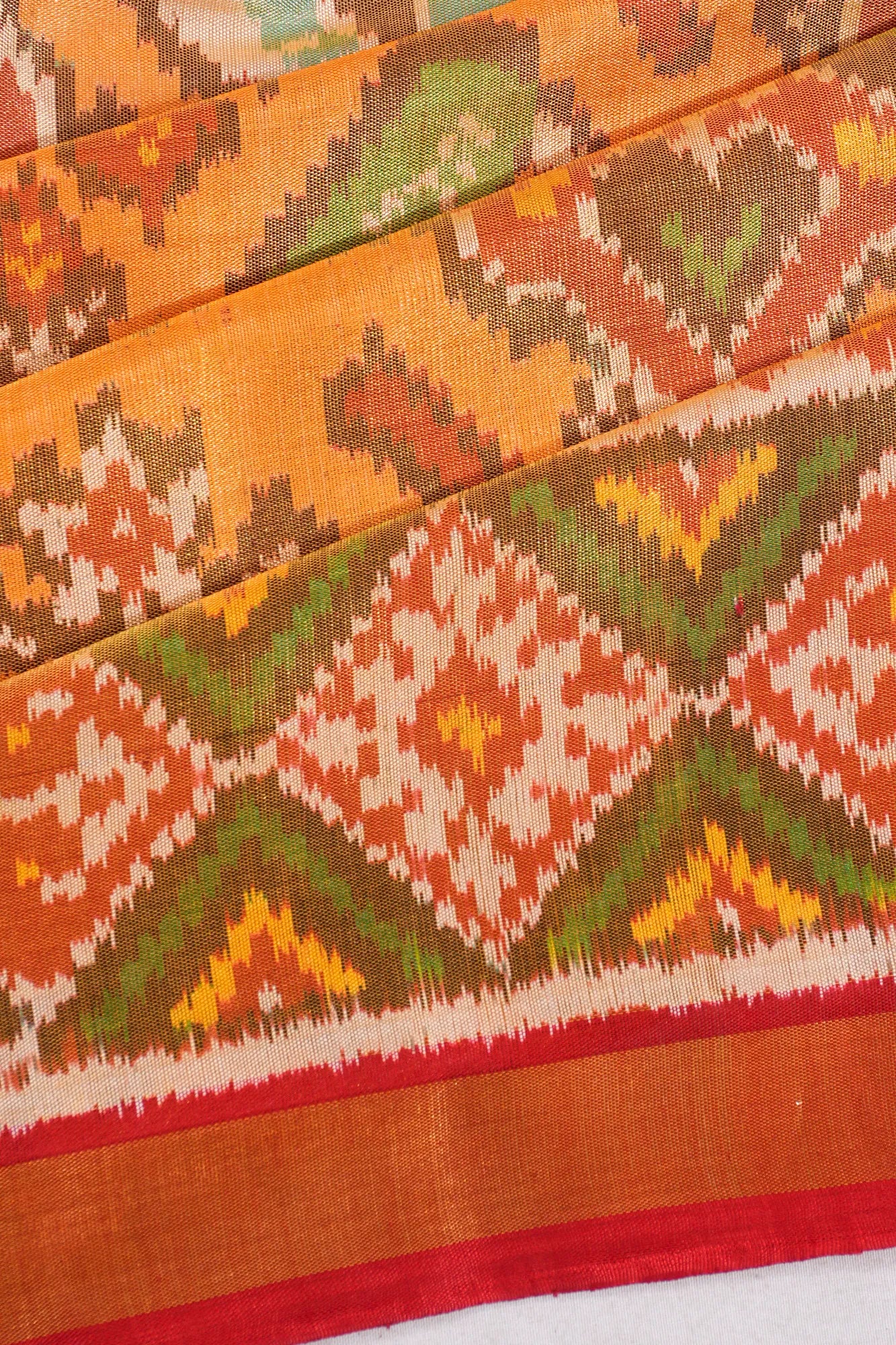 Rajkot Patola Silk Ikat Yellow Saree