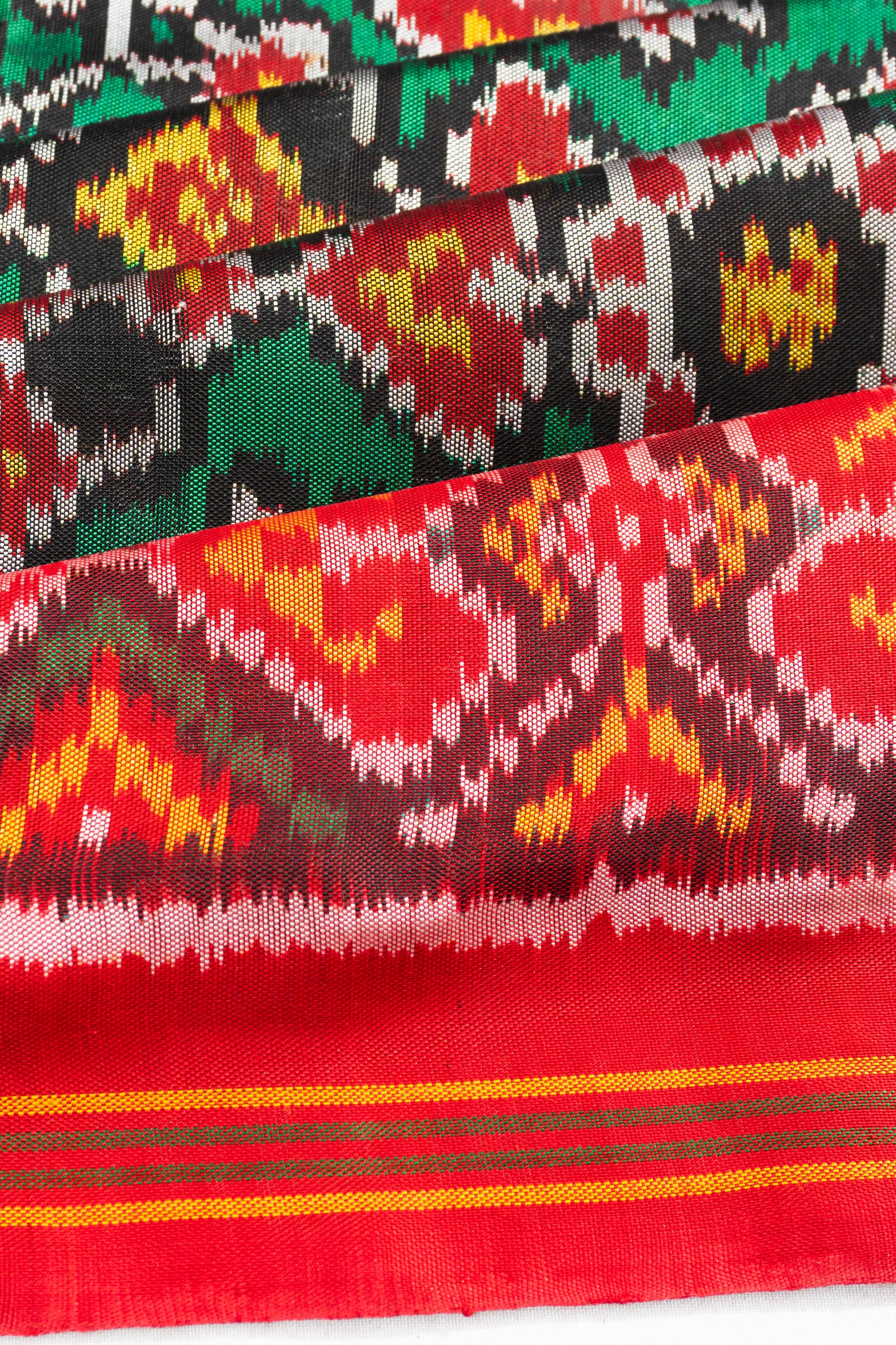 Semi Patan Silk Ikat Green Saree