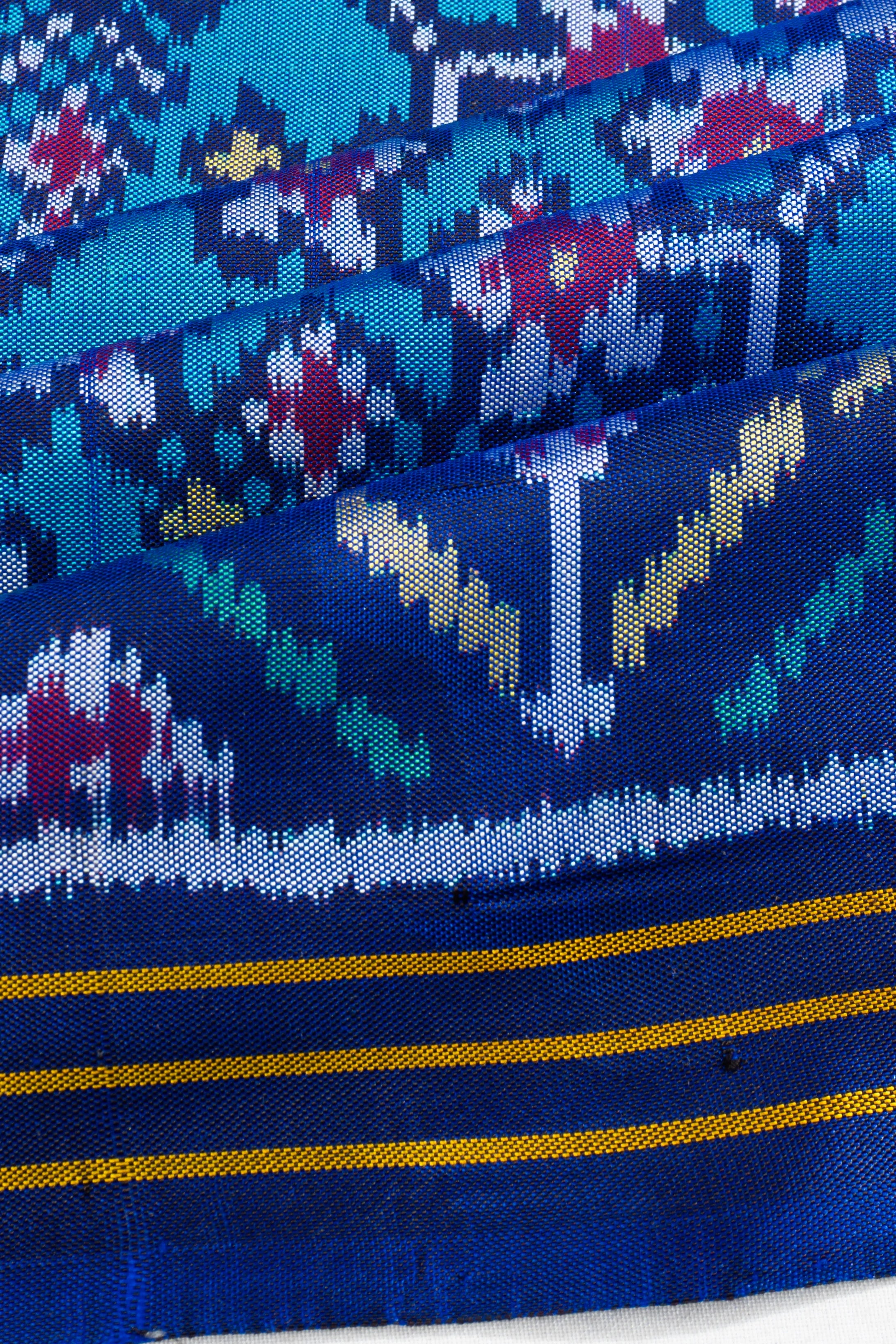 Semi Patan Silk Ikat Sky Blue Saree