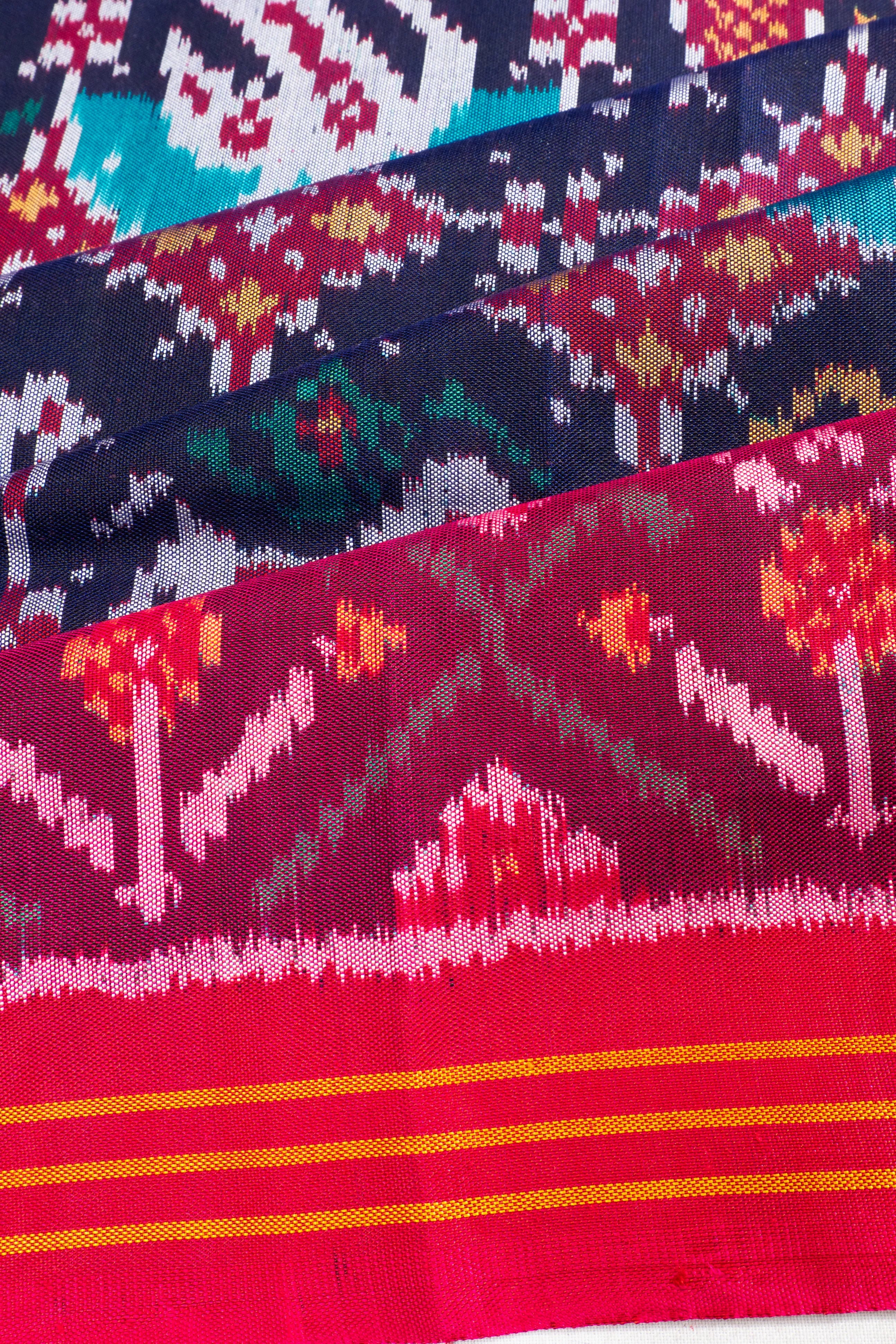 Semi Patan Silk Ikat Dark Blue Saree