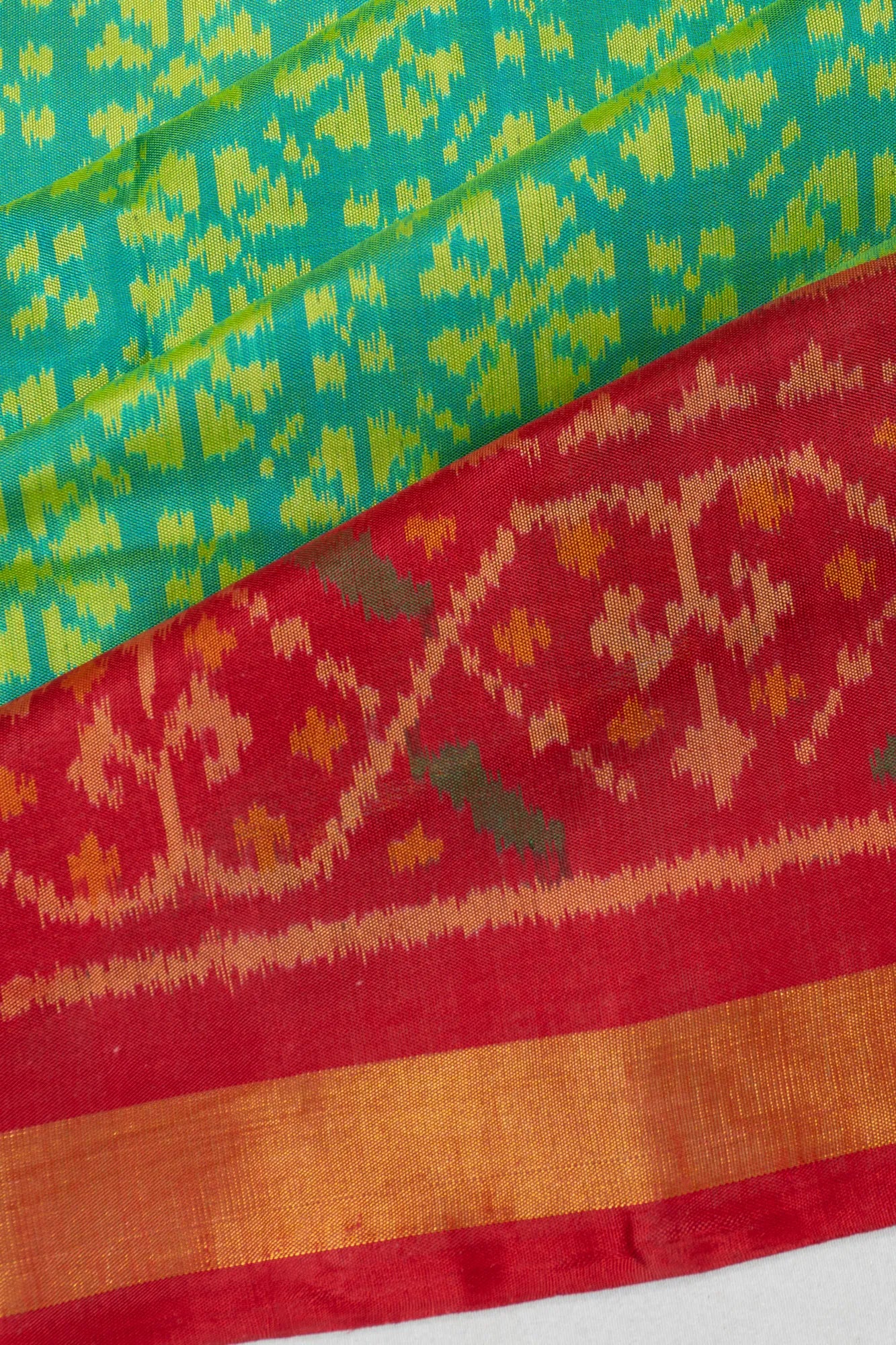 Rajkot Patola Silk Ikat Sea Blue Saree