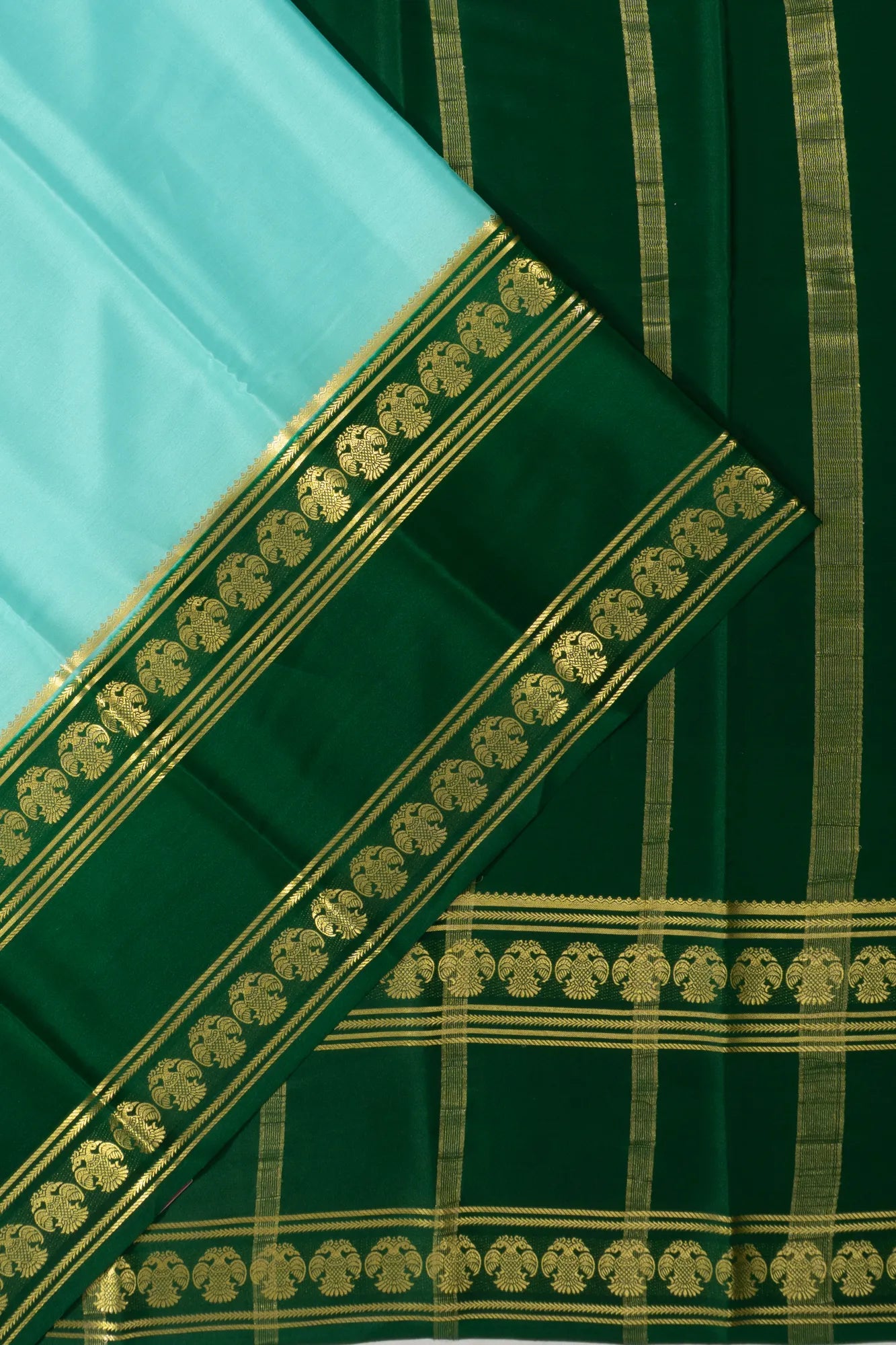 Binny Silk Plain Sky Blue Saree