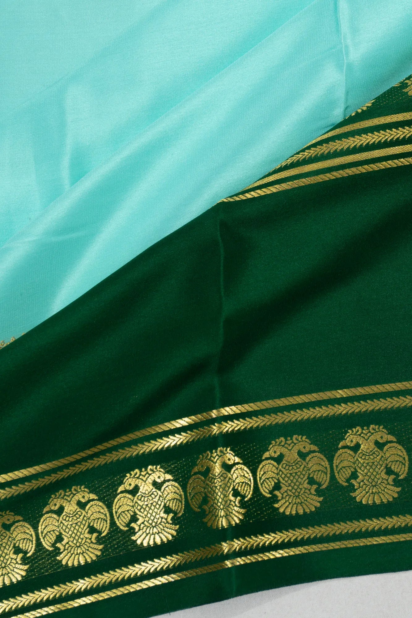 Binny Silk Plain Sky Blue Saree