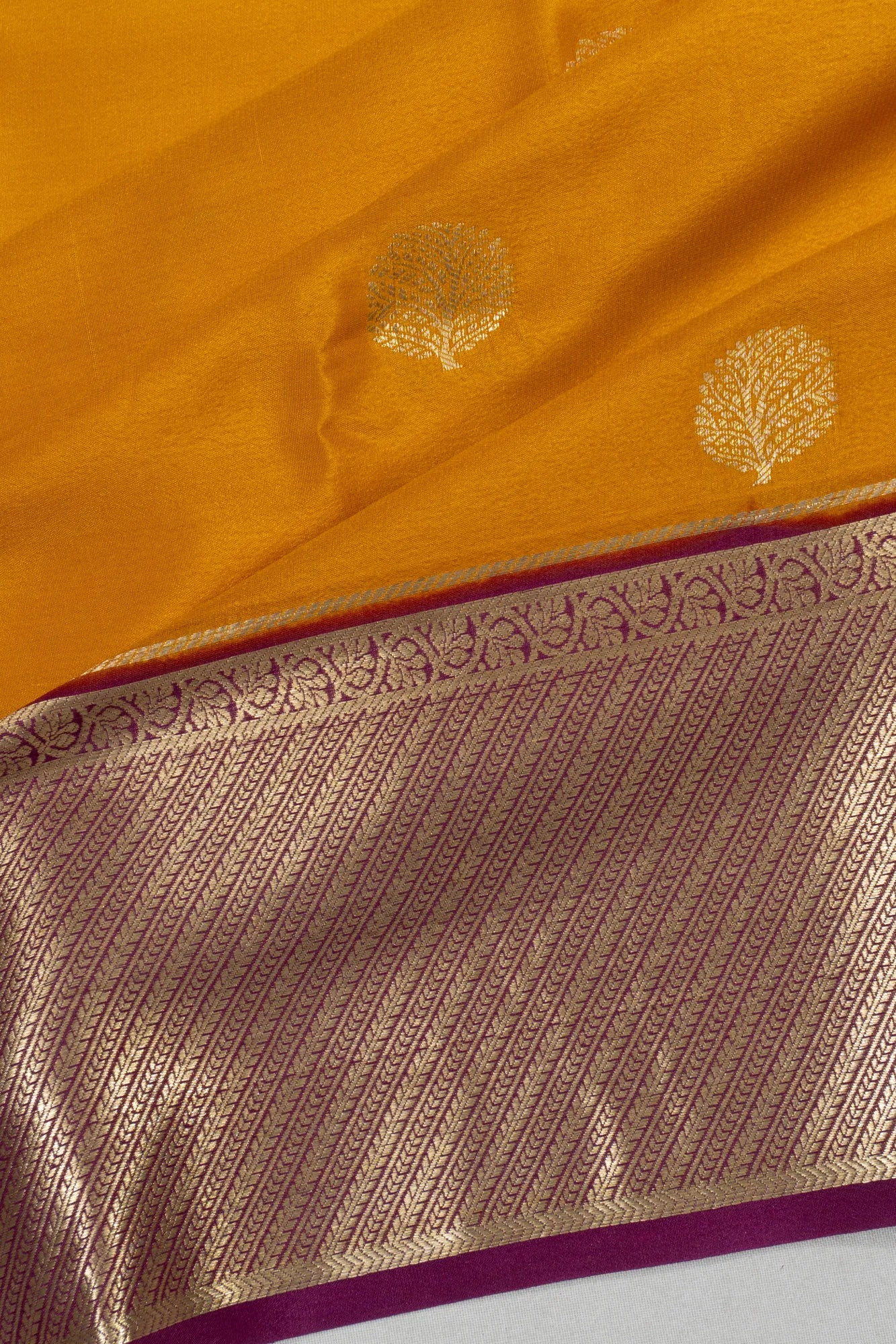 Binny Silk Butta Yellow Saree