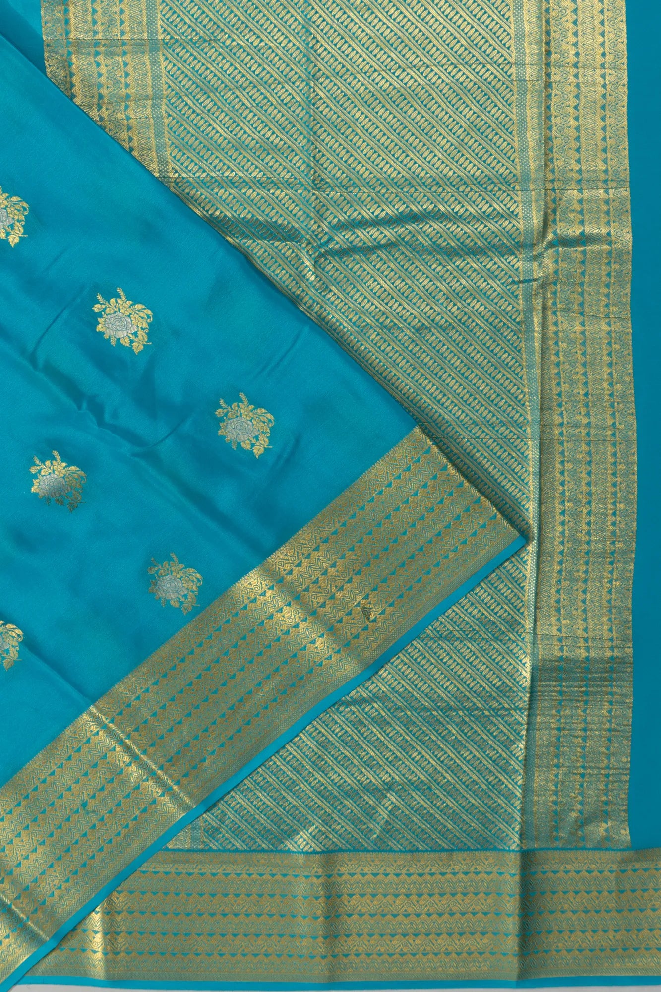 Binny Silk Butta Sky Blue Saree