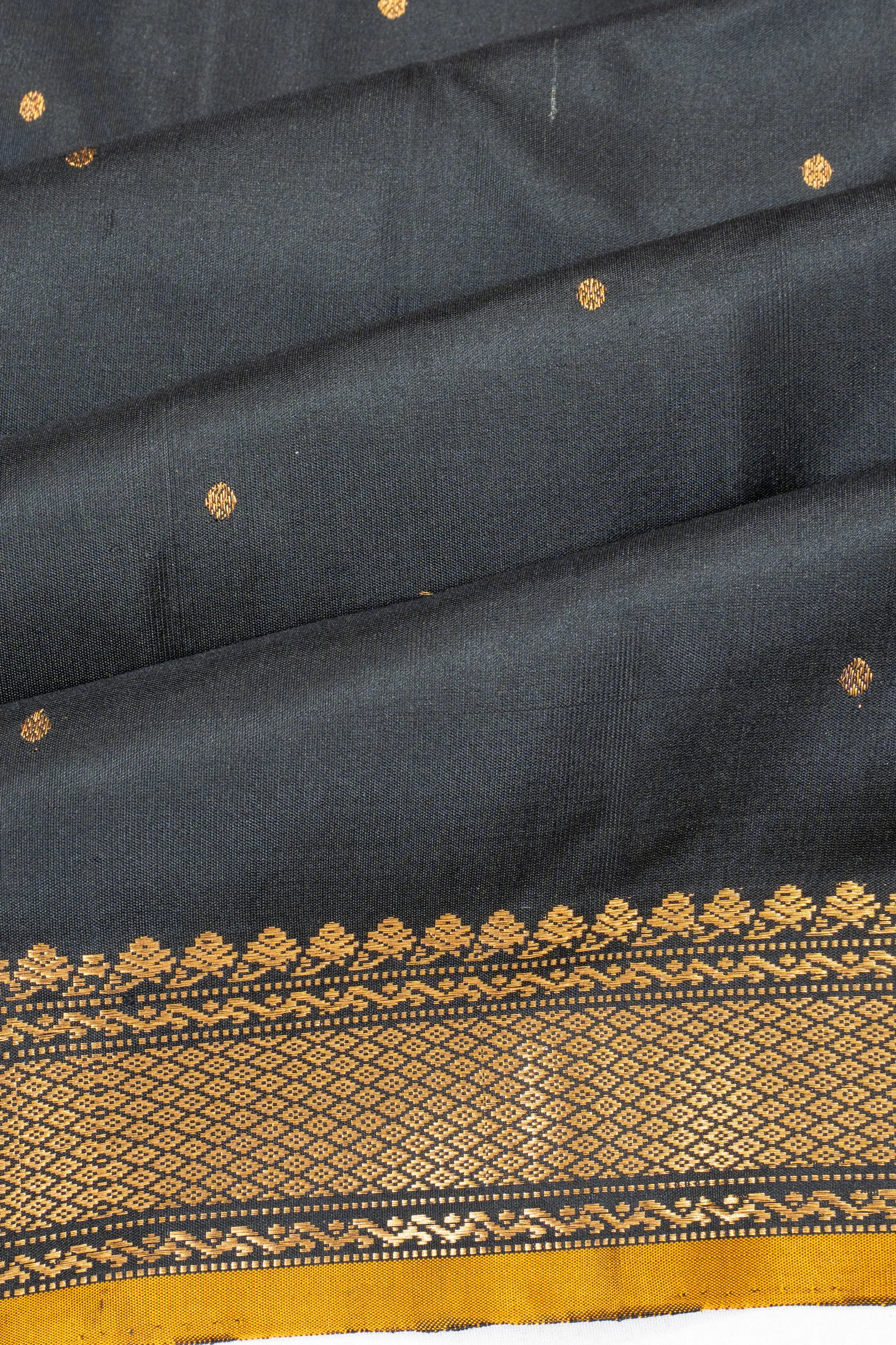 Gadwal Silk Butta Black Saree